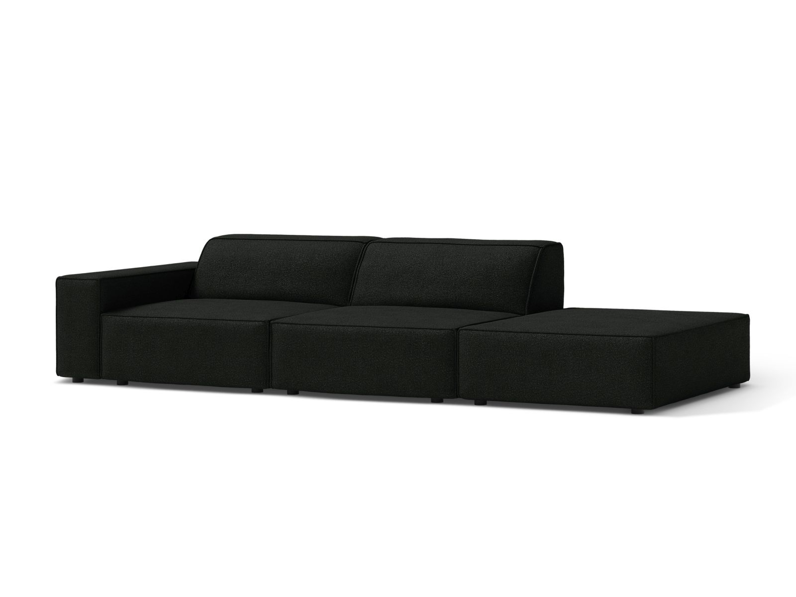 Boucle Modular Right Open Sofa, "Jodie", 3 Seats, 262x99x77