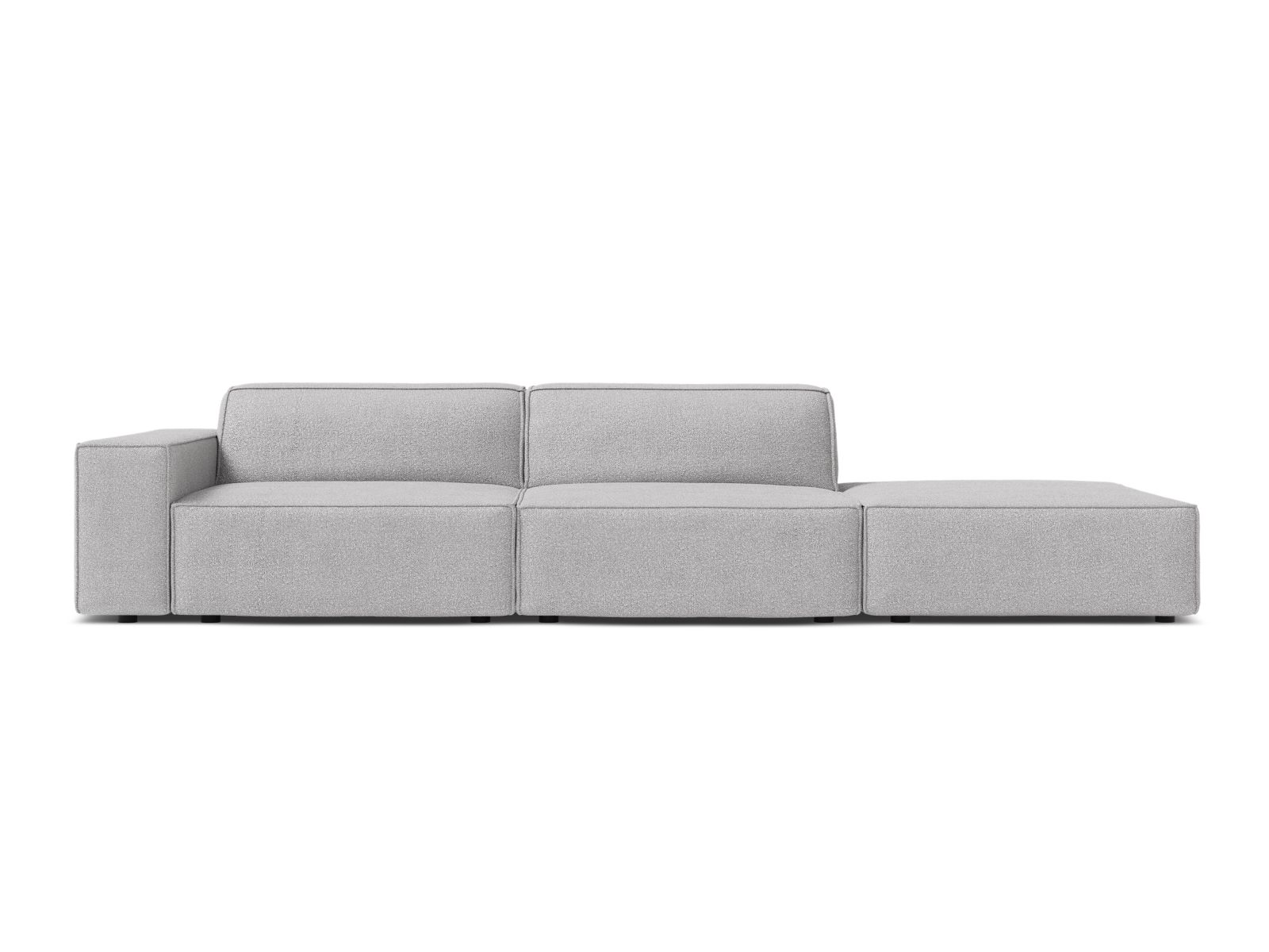 Boucle Modular Right Open Sofa, "Jodie", 3 Seats, 262x99x77