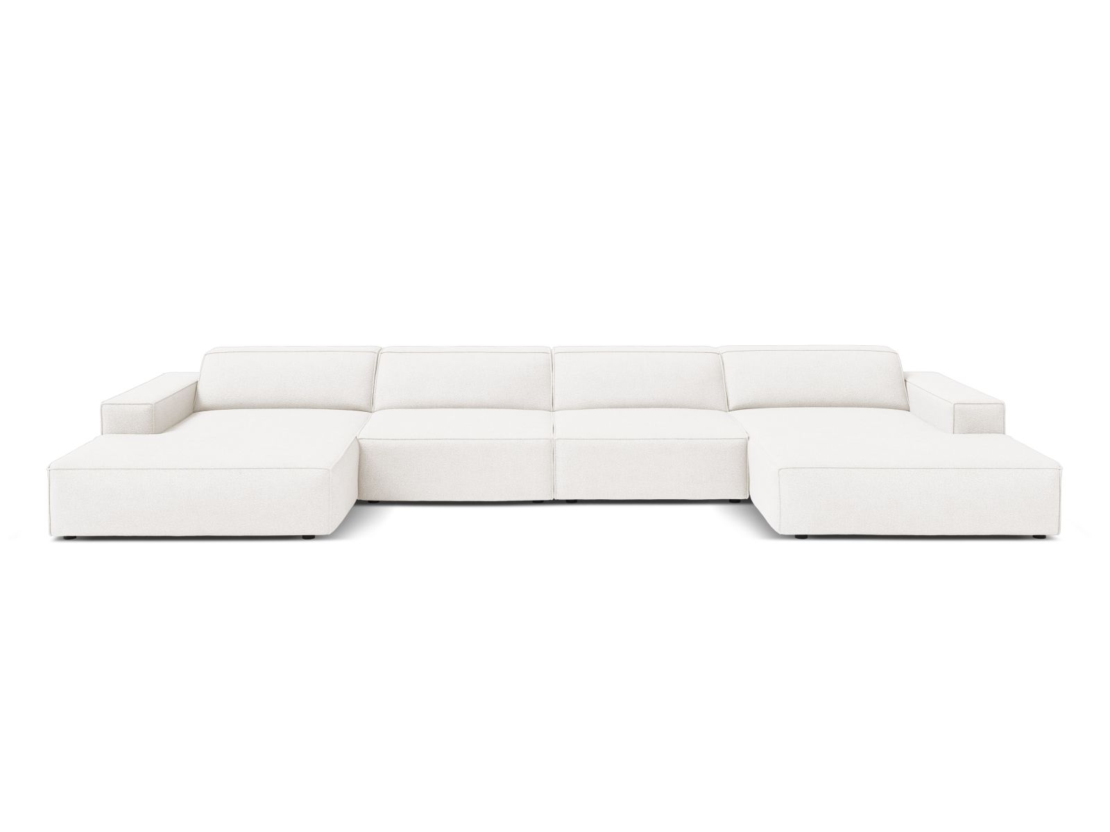 Boucle Modular Panoramic Sofa, "Jodie", 6 Seats, 364x162x77