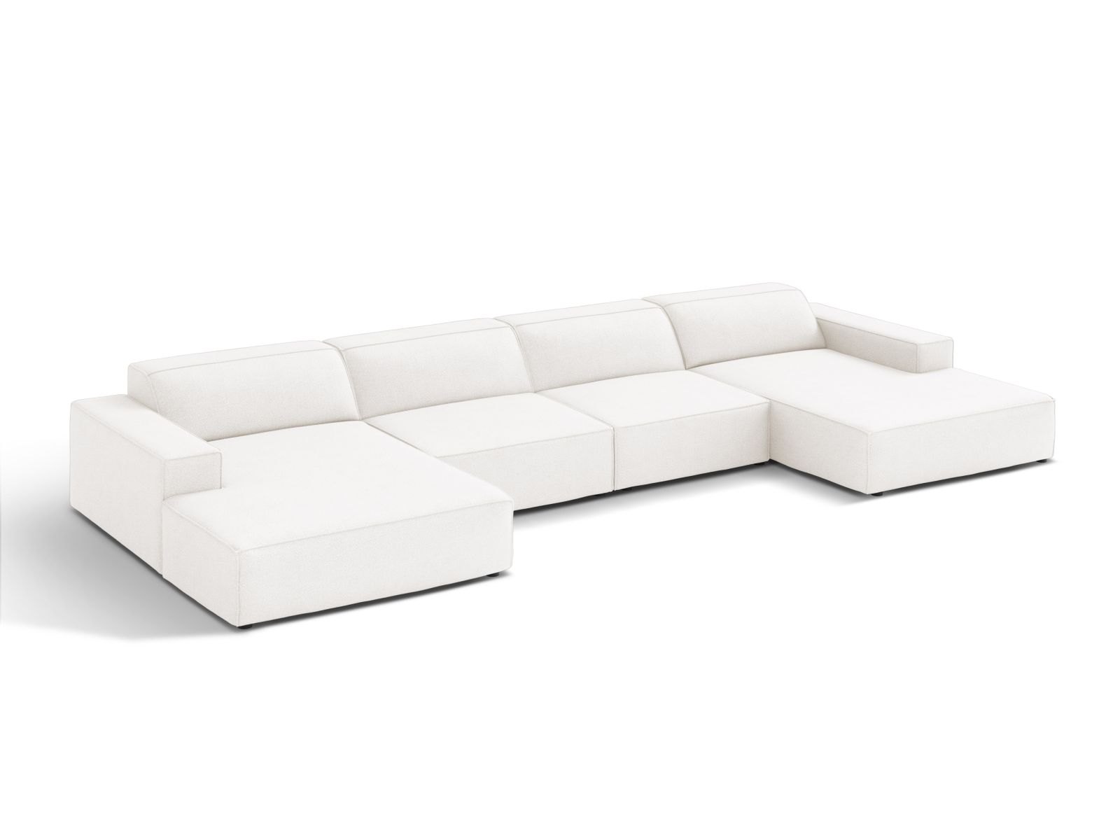 Boucle Modular Panoramic Sofa, "Jodie", 6 Seats, 364x162x77