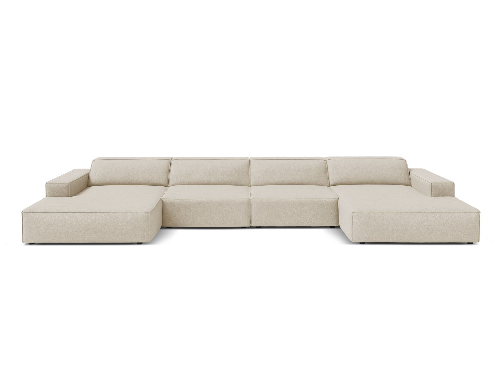 Boucle Modular Panoramic Sofa, "Jodie", 6 Seats, 364x162x77