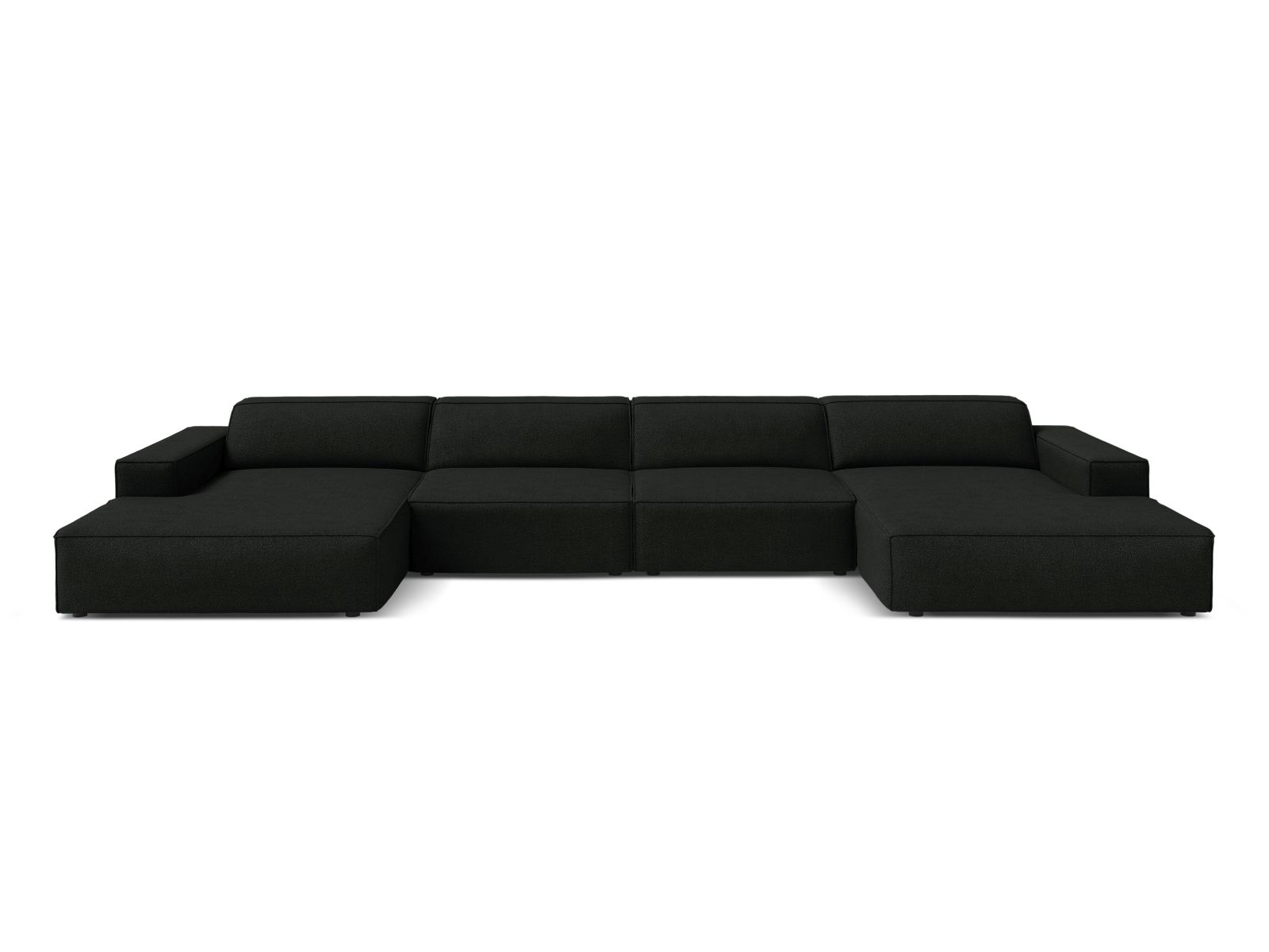 Boucle Modular Panoramic Sofa, "Jodie", 6 Seats, 364x162x77