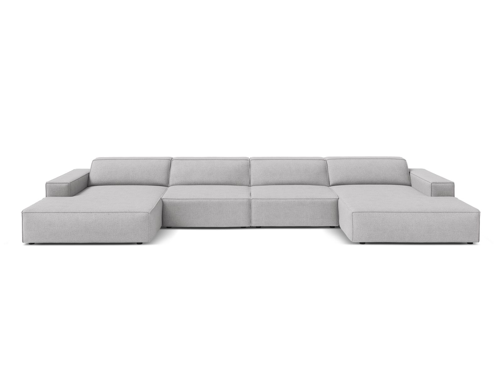 Boucle Modular Panoramic Sofa, "Jodie", 6 Seats, 364x162x77