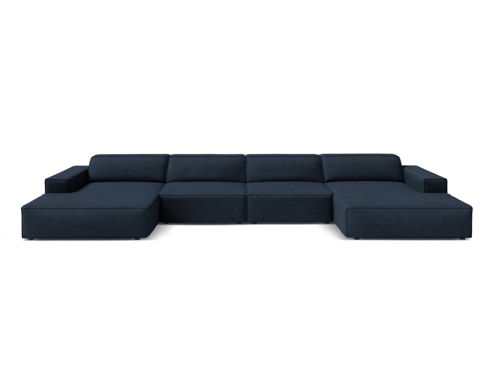 Boucle Modular Panoramic Sofa, "Jodie", 6 Seats, 364x162x77