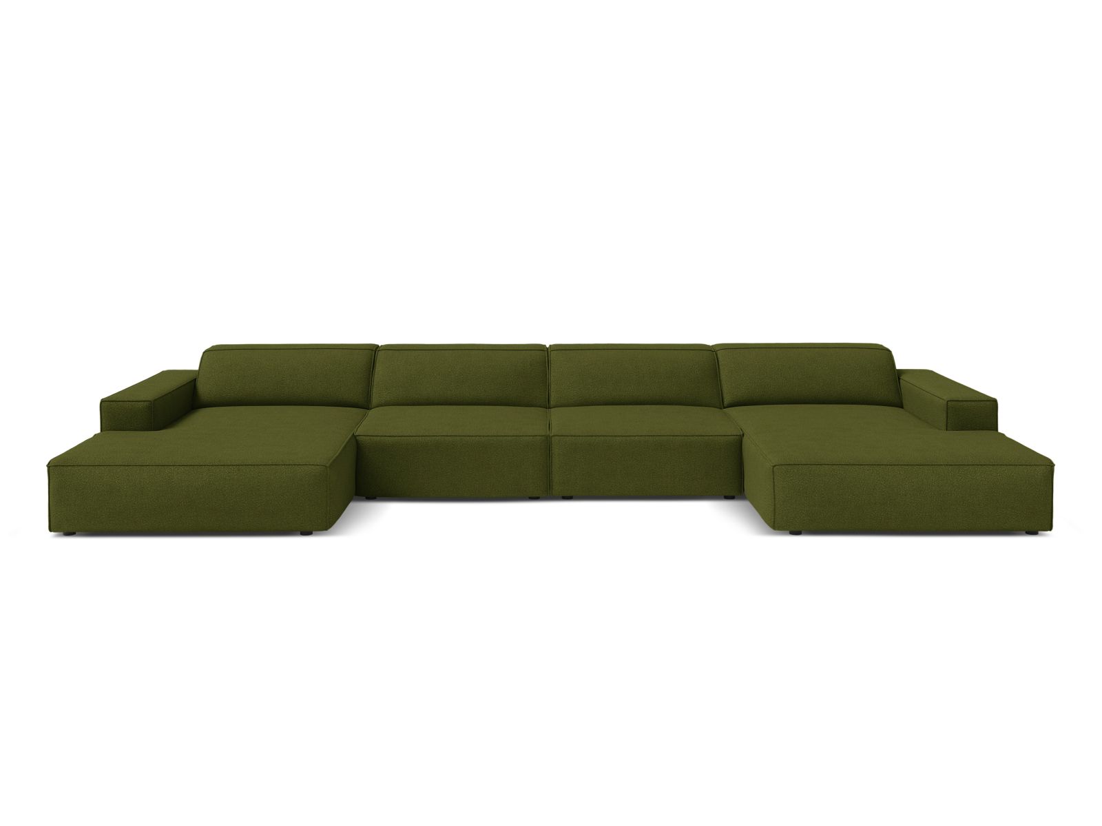Boucle Modular Panoramic Sofa, "Jodie", 6 Seats, 364x162x77