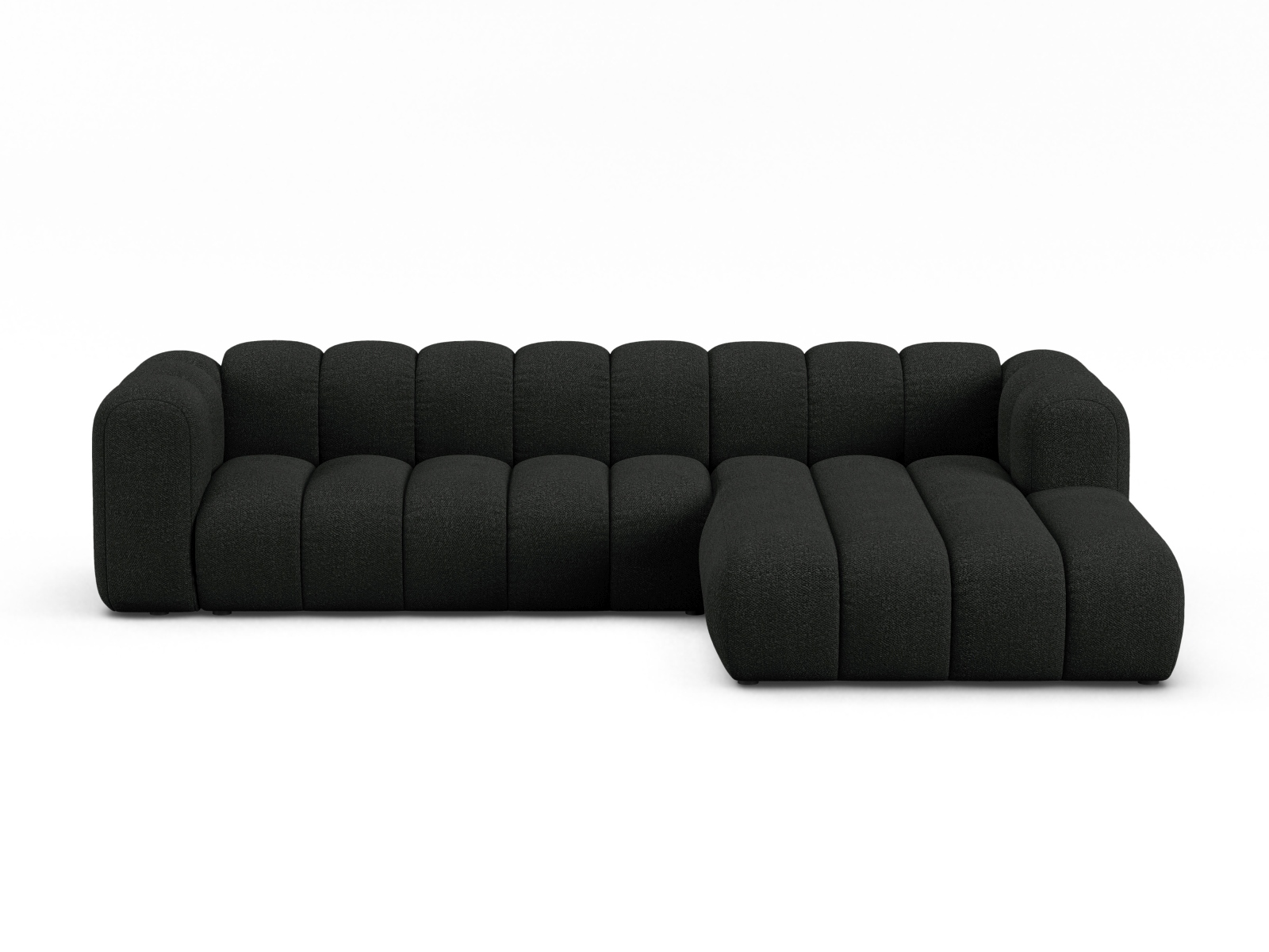 Boucle Modular Right Corner Sofa, "Lupine", 4 Seats, 290x177x70