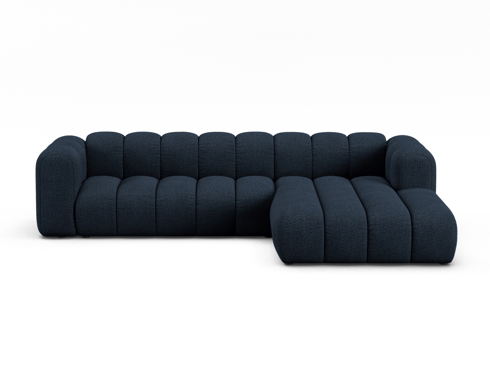Boucle Modular Right Corner Sofa, "Lupine", 4 Seats, 290x177x70
