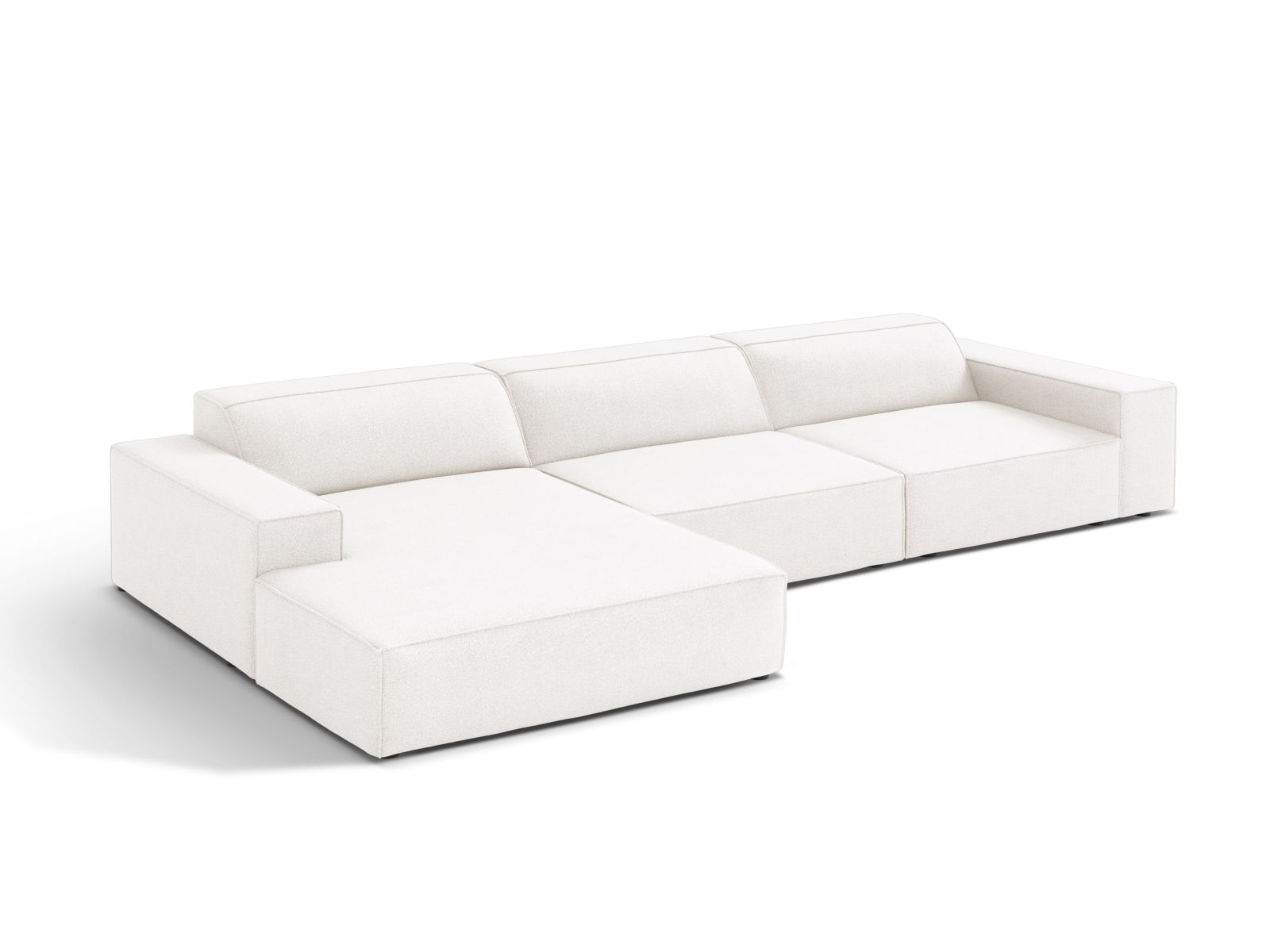 Boucle Modular Left Corner Sofa, "Jodie", 4 Seats, 284x162x77