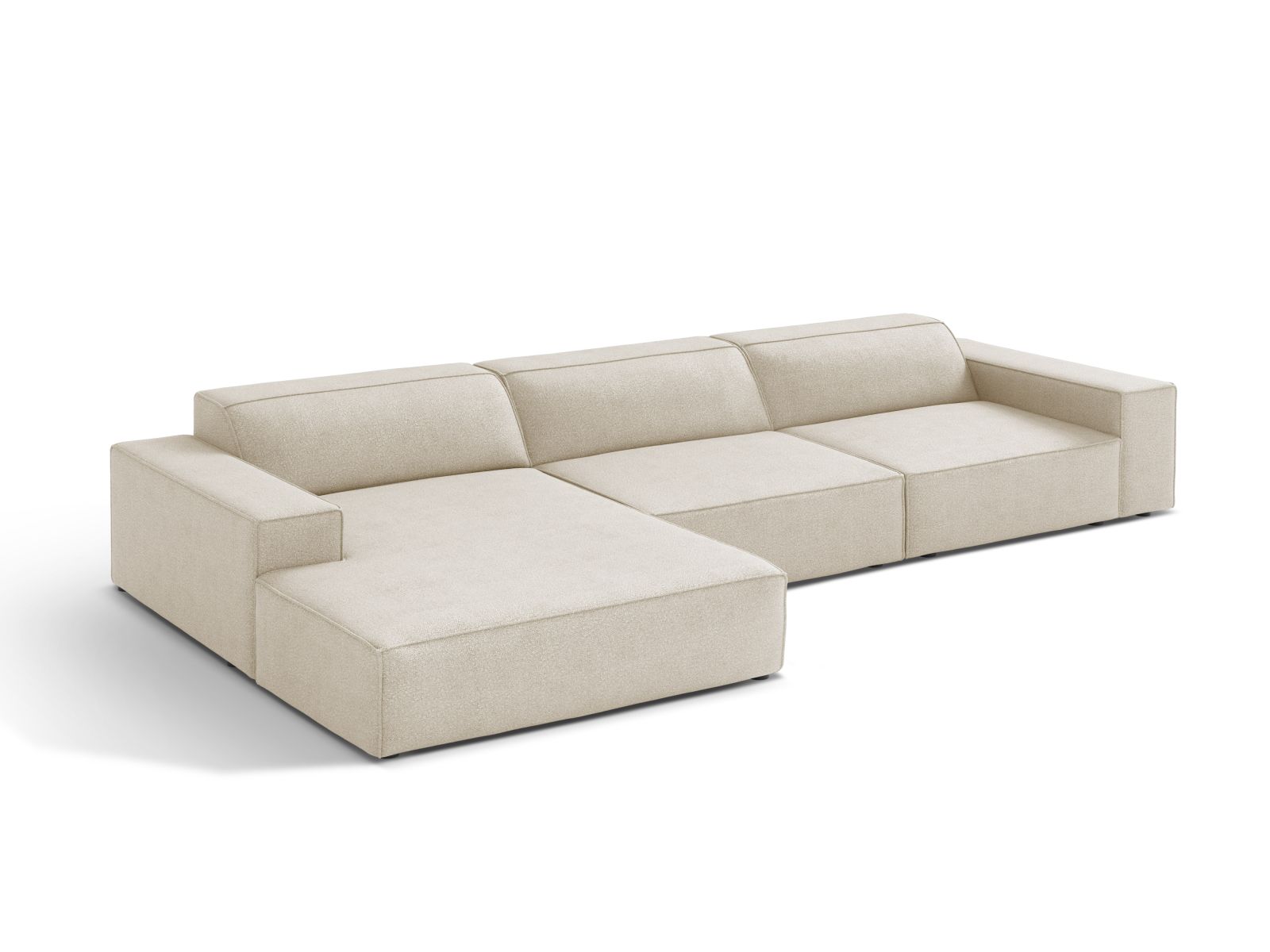 Boucle Modular Left Corner Sofa, "Jodie", 4 Seats, 284x162x77