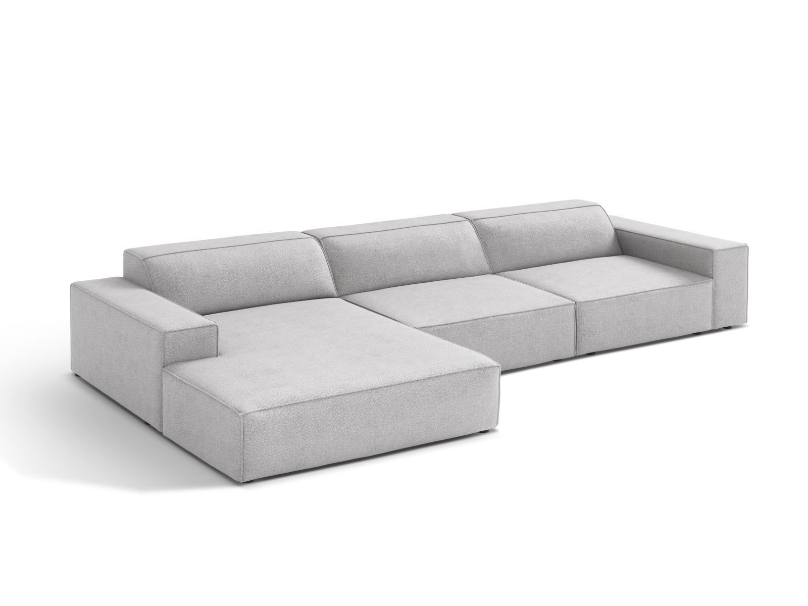 Boucle Modular Left Corner Sofa, "Jodie", 4 Seats, 284x162x77