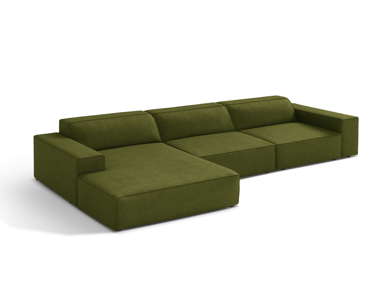 Boucle Modular Left Corner Sofa, "Jodie", 4 Seats, 284x162x77