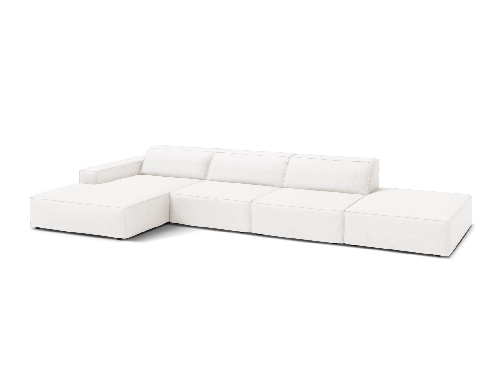 Boucle Modular Left Corner Sofa, "Jodie", 5 Seats, 341x162x77