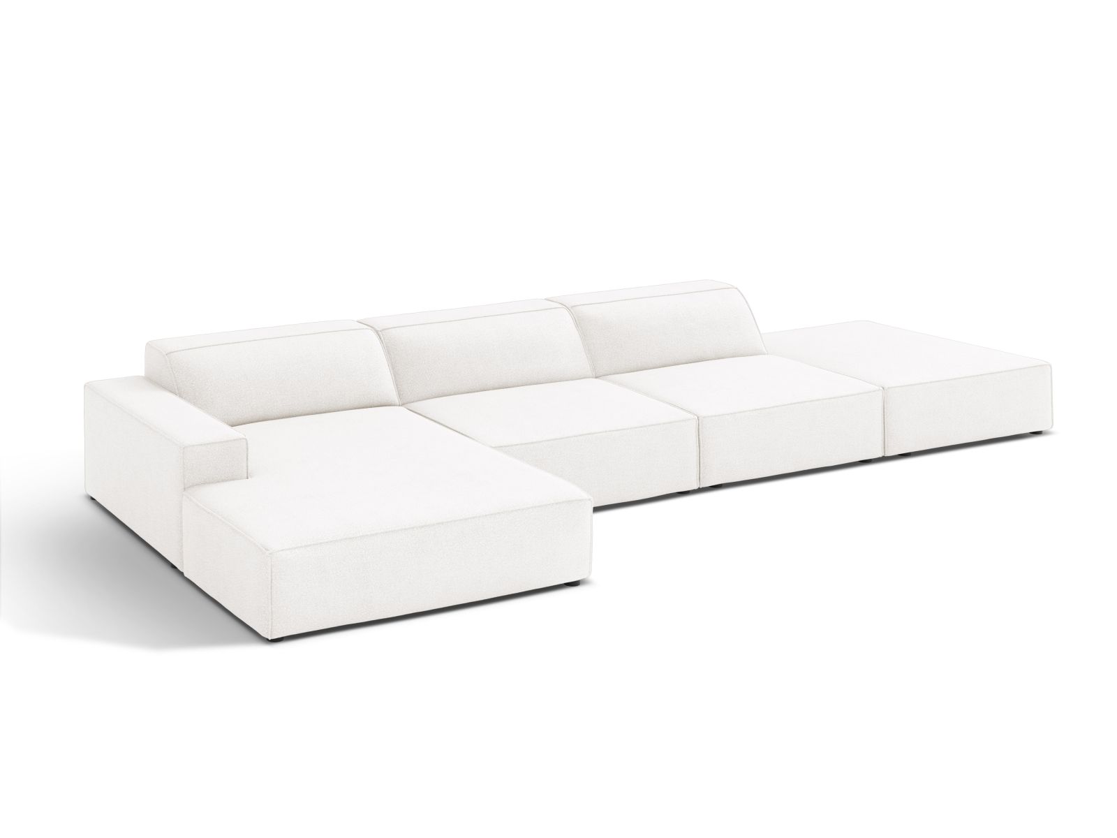 Boucle Modular Left Corner Sofa, "Jodie", 5 Seats, 341x162x77