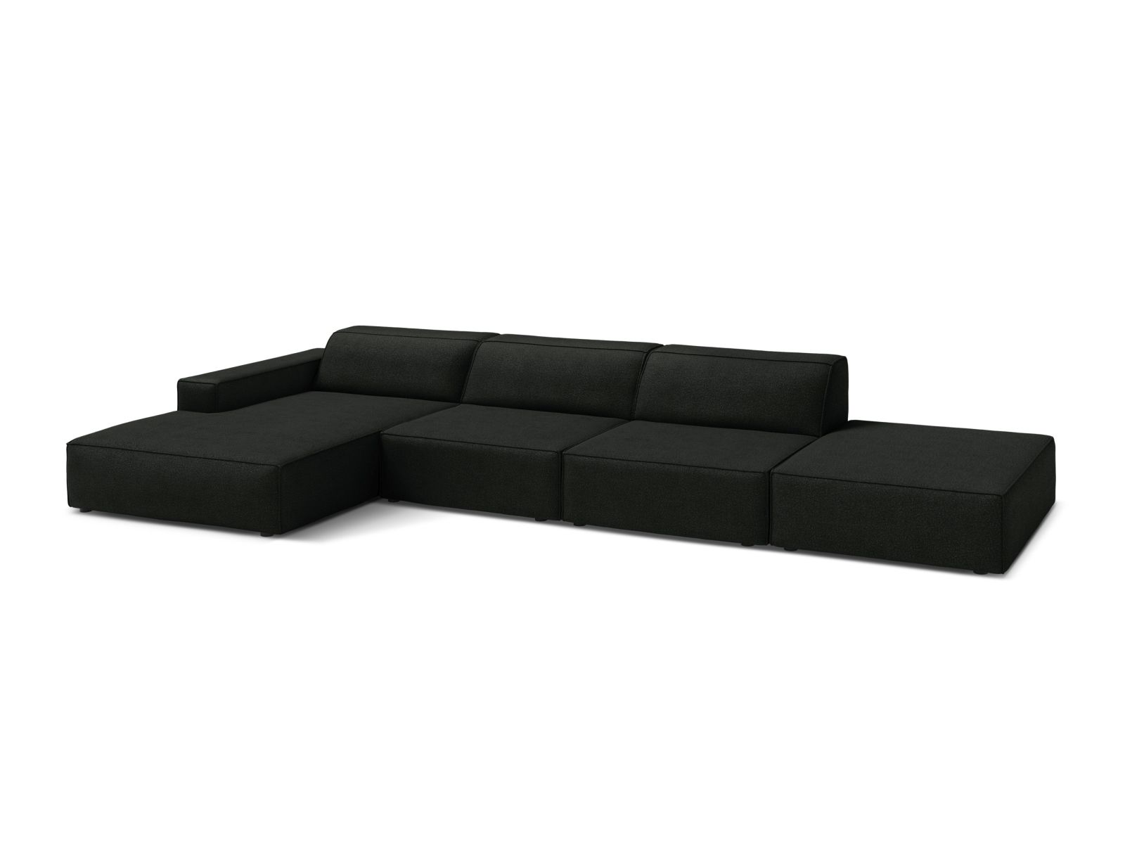 Boucle Modular Left Corner Sofa, "Jodie", 5 Seats, 341x162x77