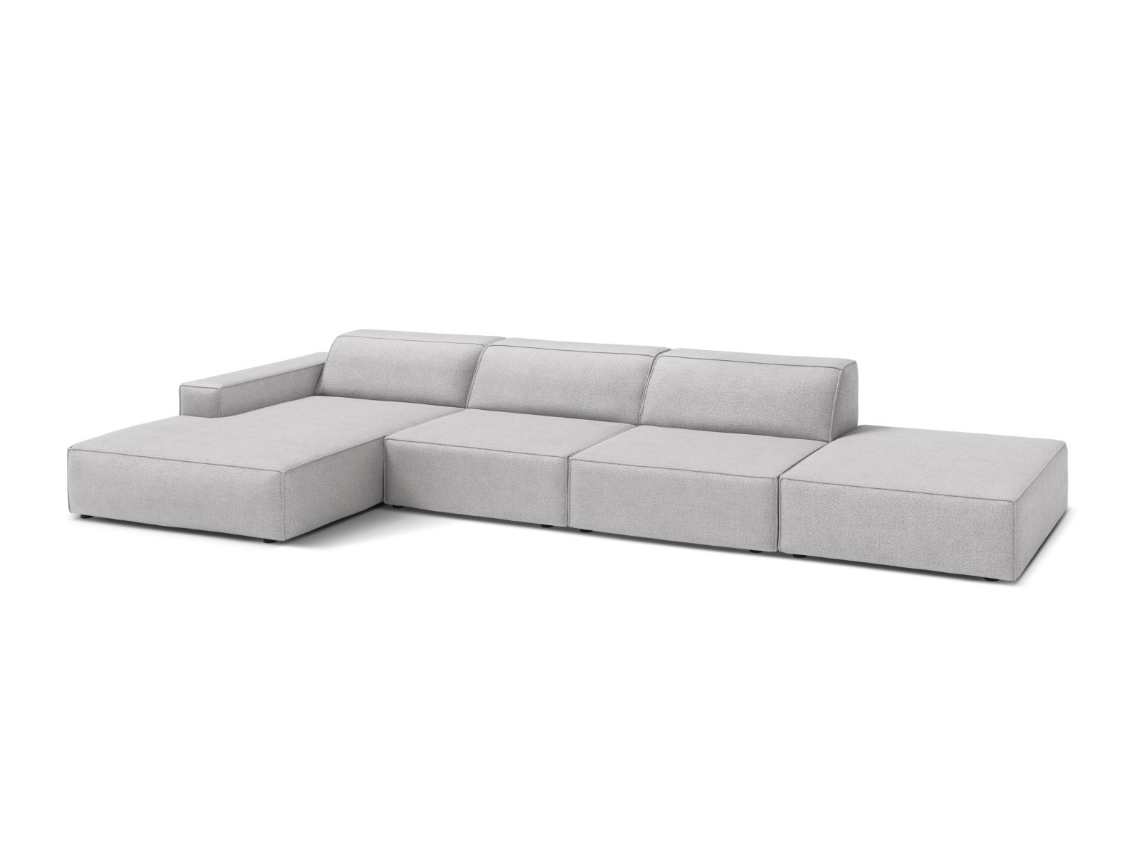 Boucle Modular Left Corner Sofa, "Jodie", 5 Seats, 341x162x77