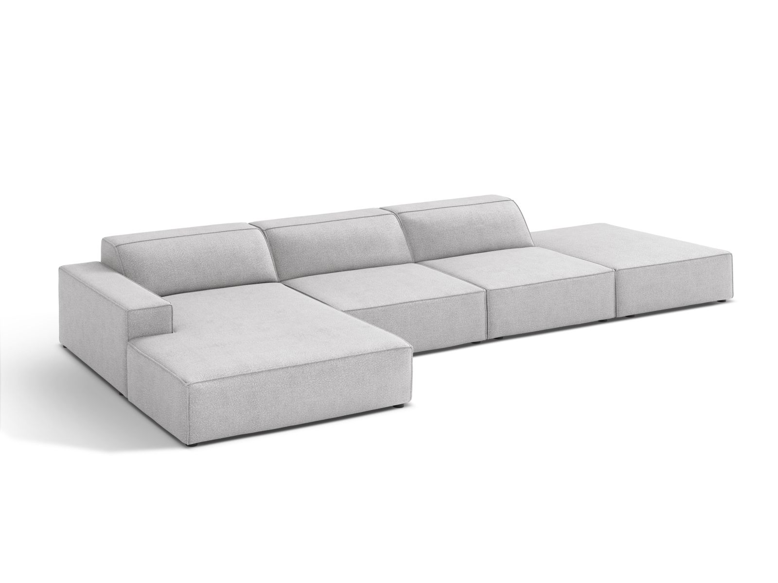 Boucle Modular Left Corner Sofa, "Jodie", 5 Seats, 341x162x77