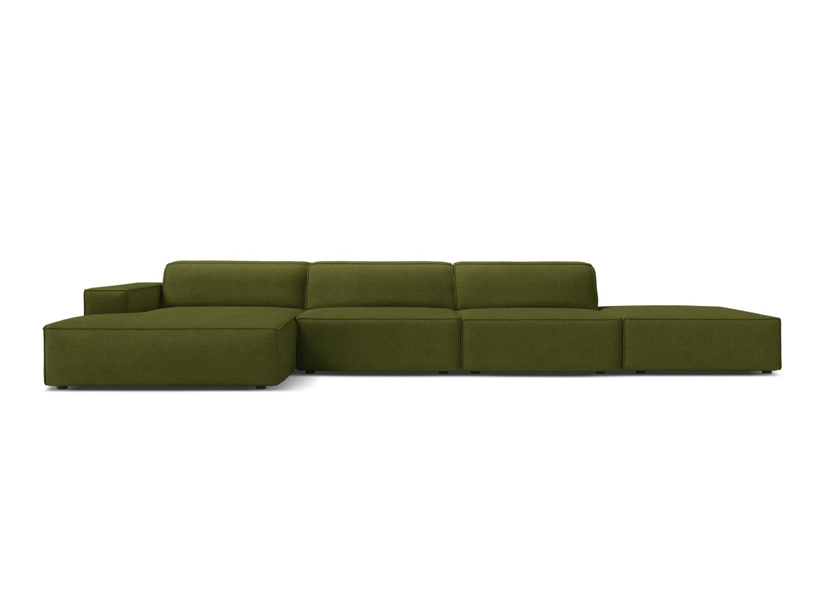 Boucle Modular Left Corner Sofa, "Jodie", 5 Seats, 341x162x77