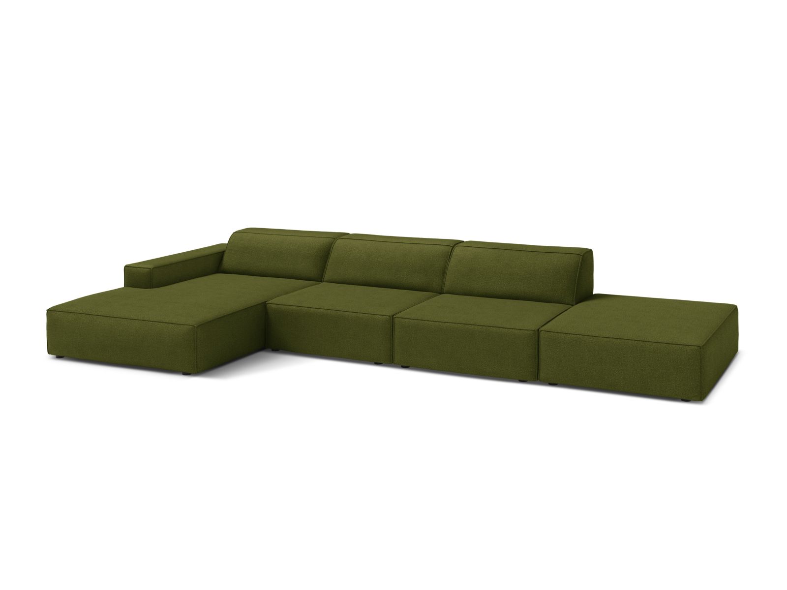 Boucle Modular Left Corner Sofa, "Jodie", 5 Seats, 341x162x77