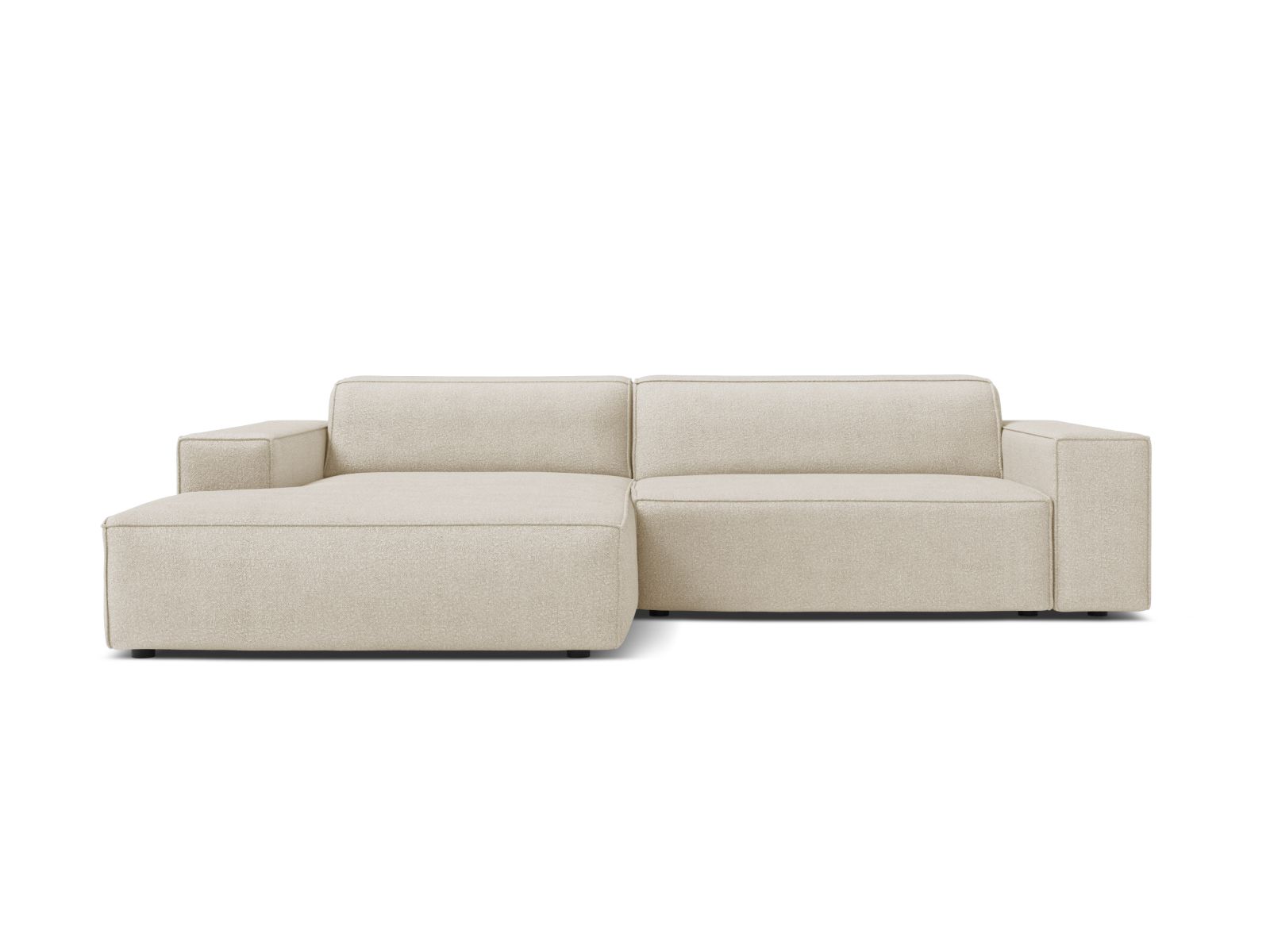 Boucle Modular Left Corner Sofa, "Jodie", 3 Seats, 224x162x77