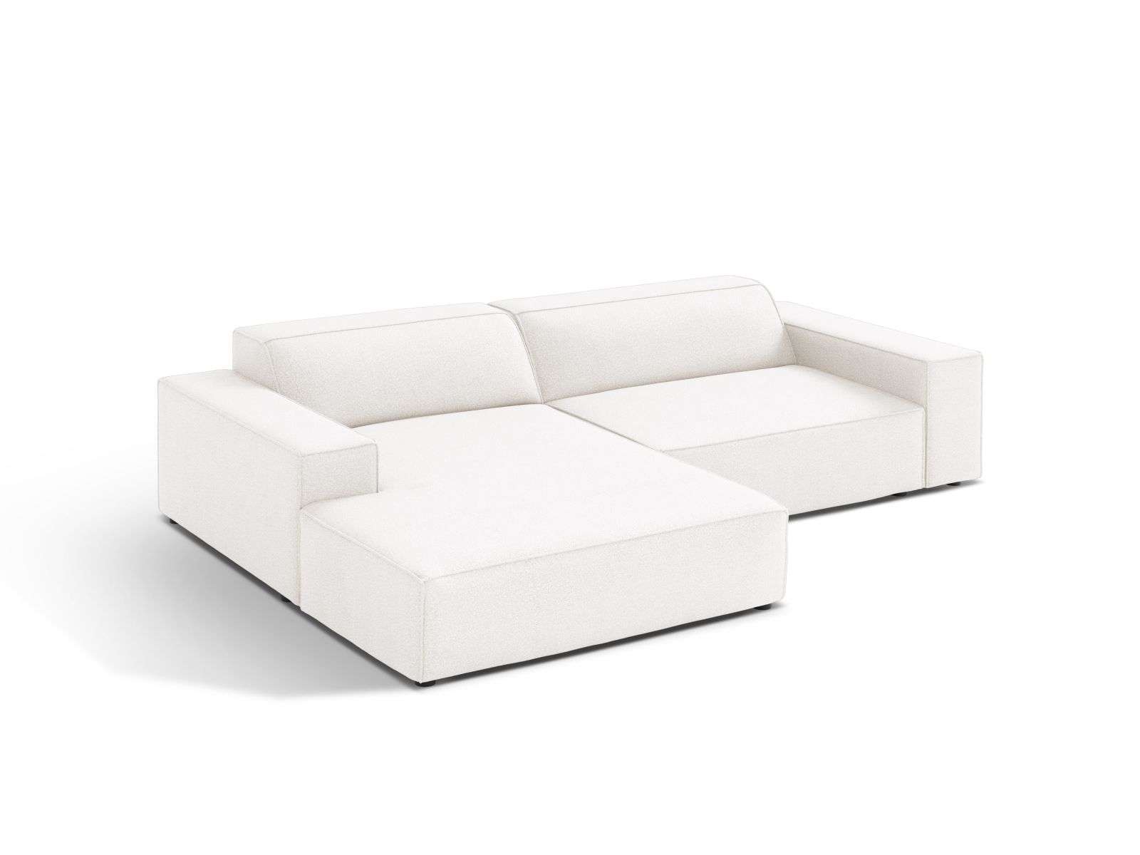 Boucle Modular Left Corner Sofa, "Jodie", 3 Seats, 224x162x77