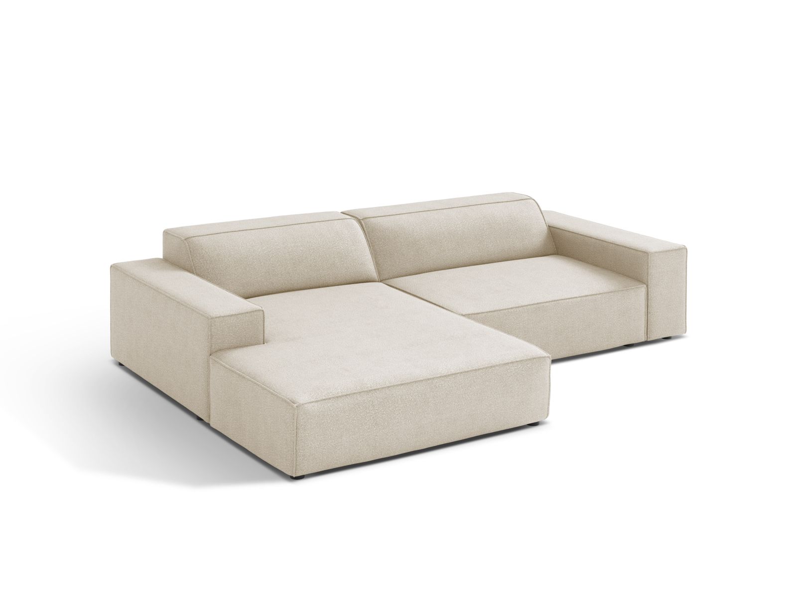 Boucle Modular Left Corner Sofa, "Jodie", 3 Seats, 224x162x77