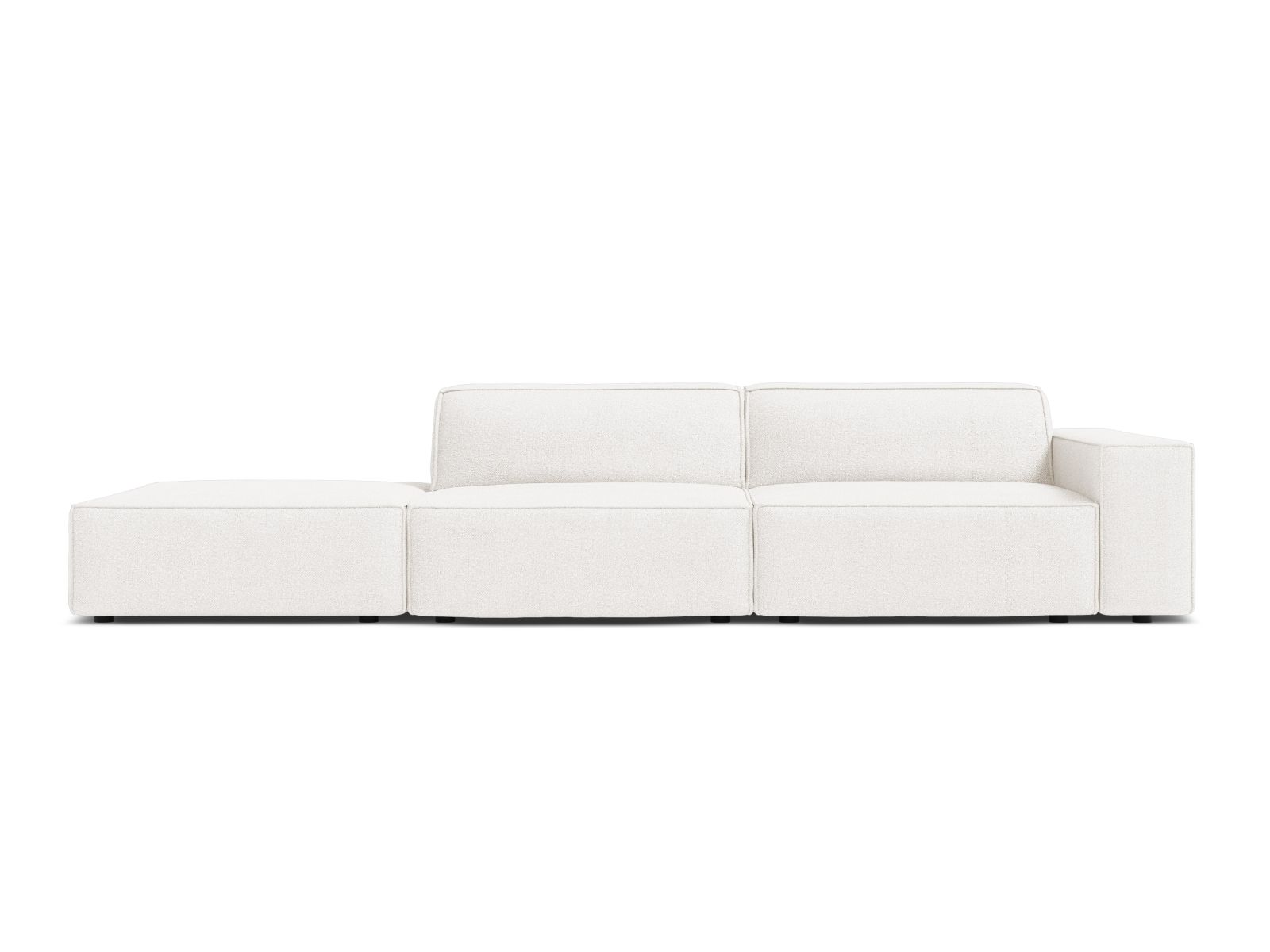 Boucle Modular Left Open Sofa, "Jodie", 3 Seats, 262x99x77