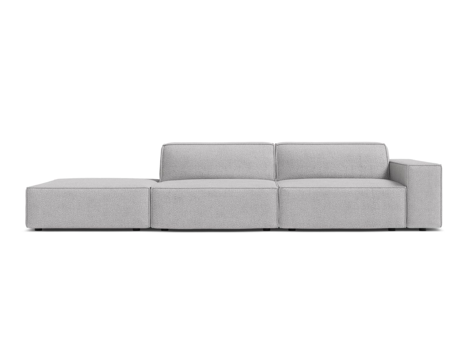 Boucle Modular Left Open Sofa, "Jodie", 3 Seats, 262x99x77