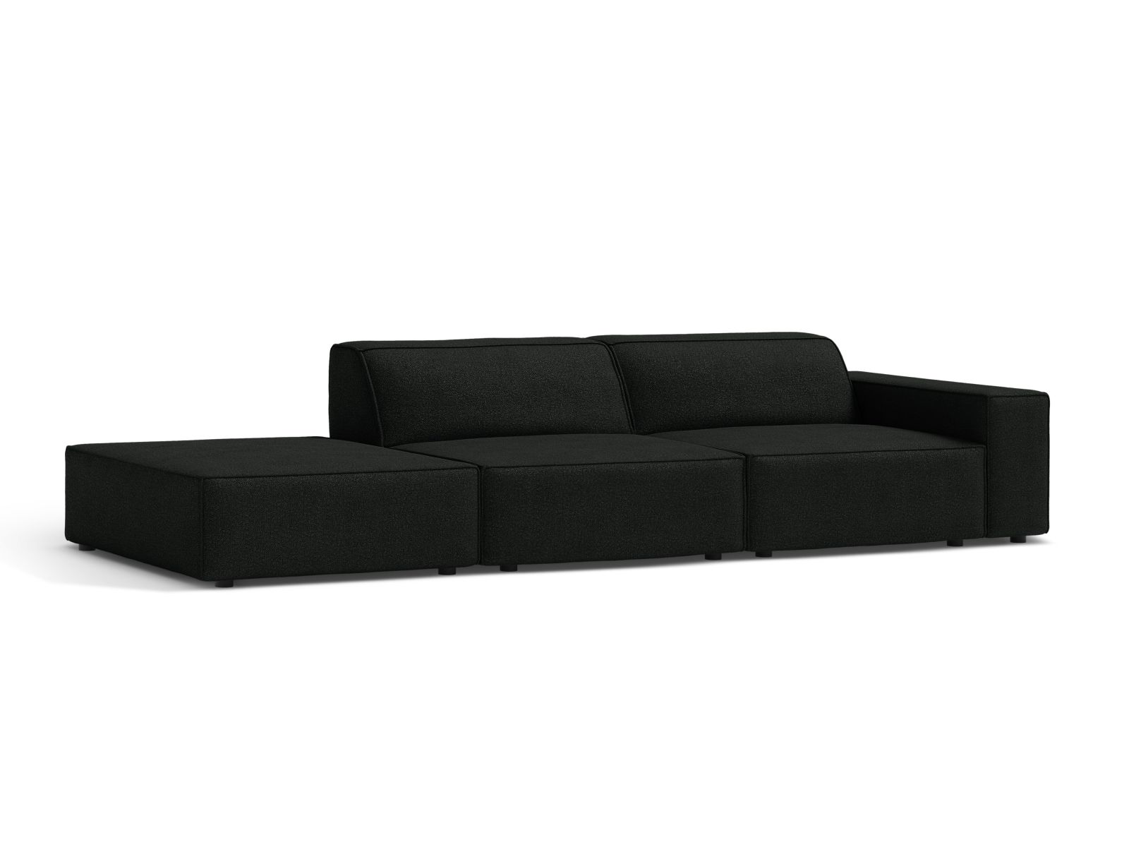 Boucle Modular Left Open Sofa, "Jodie", 3 Seats, 262x99x77
