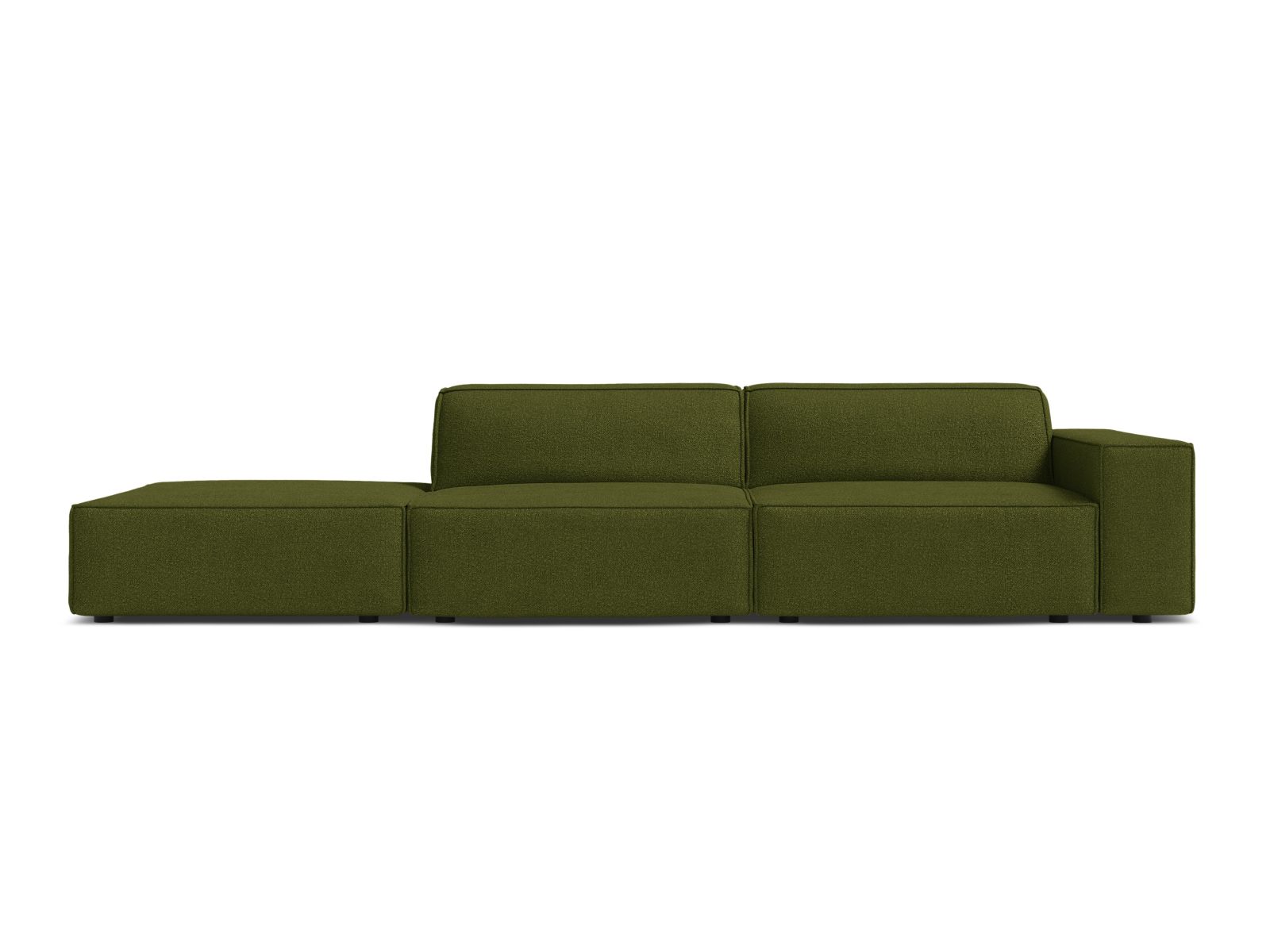 Boucle Modular Left Open Sofa, "Jodie", 3 Seats, 262x99x77
