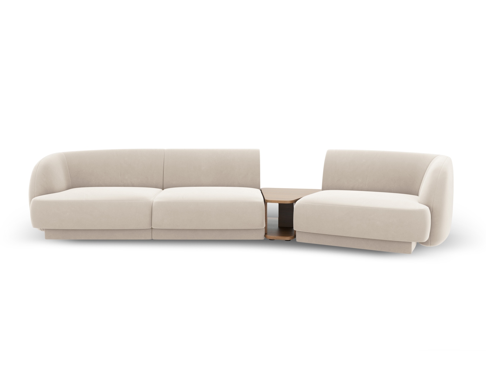 Velvet Right Modular Sofa, "Miley", 3 Seats, 303x126x70