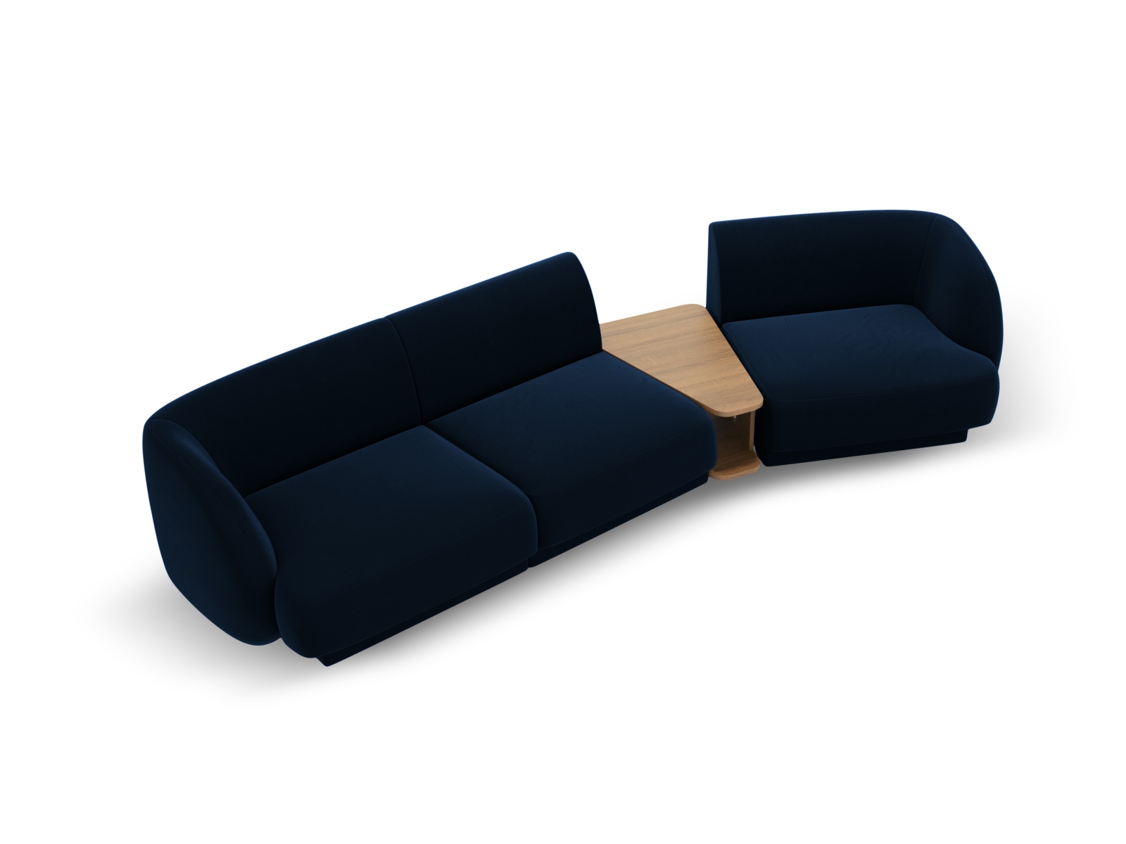Velvet Right Modular Sofa, "Miley", 3 Seats, 303x126x70