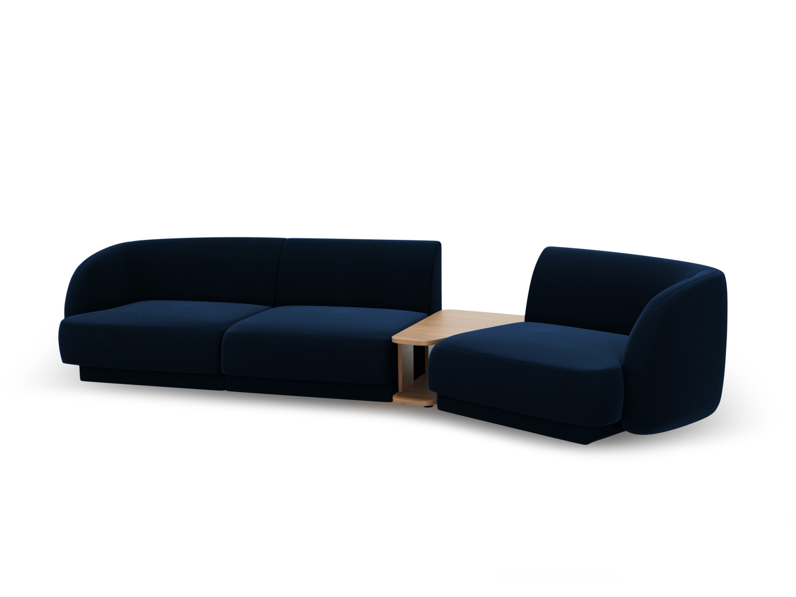 Velvet Right Modular Sofa, "Miley", 3 Seats, 303x126x70