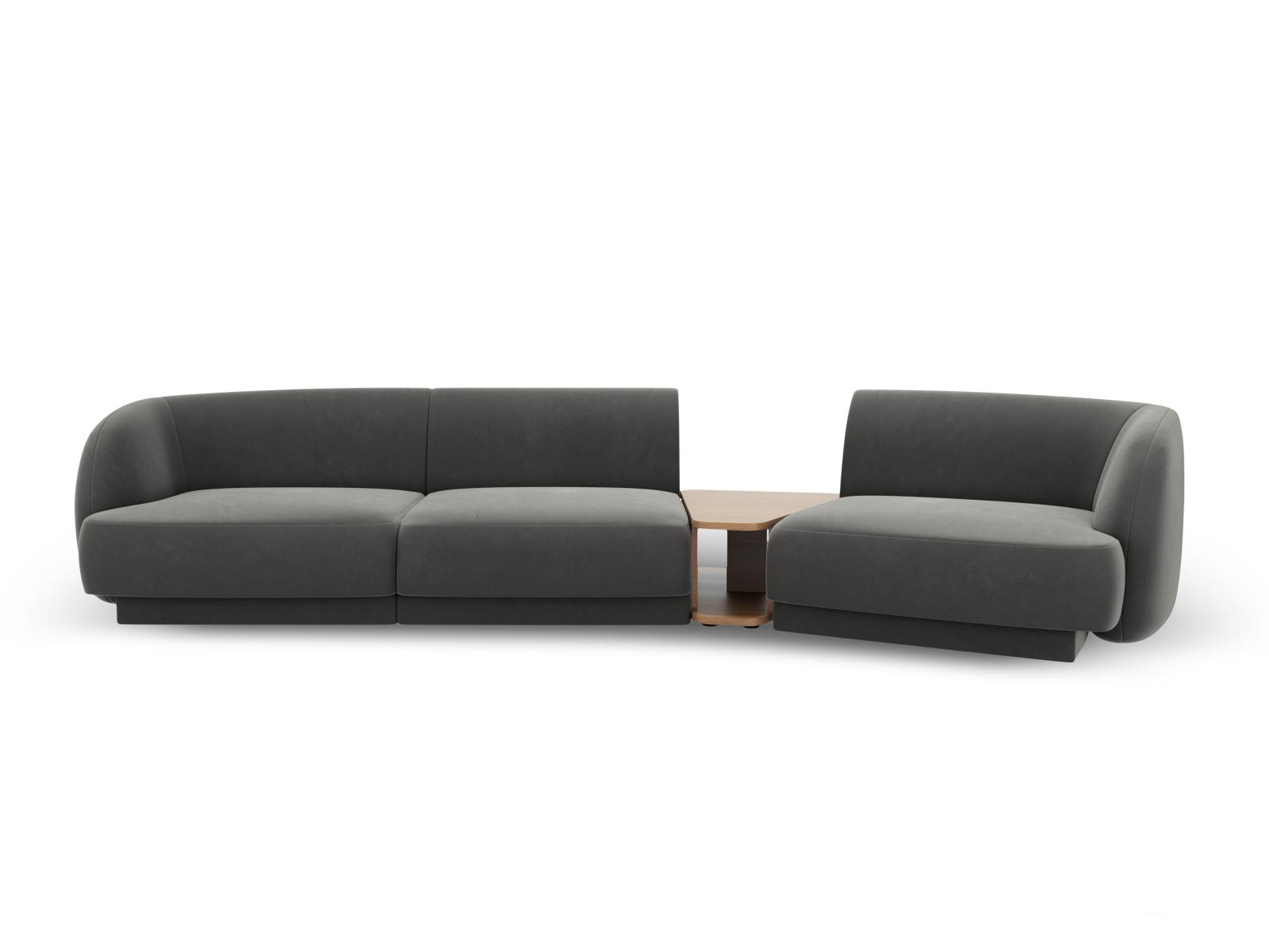 Velvet Right Modular Sofa, "Miley", 3 Seats, 303x126x70