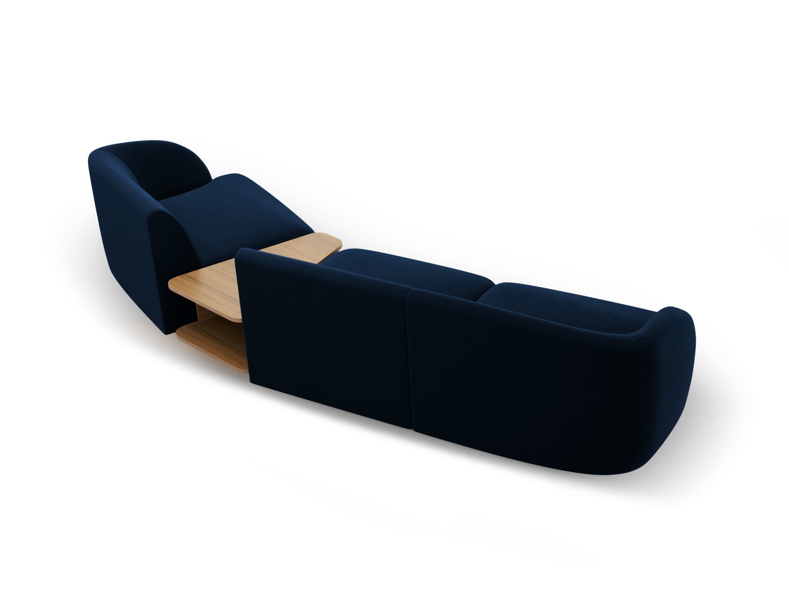 Velvet Right Modular Sofa, "Miley", 3 Seats, 303x126x70