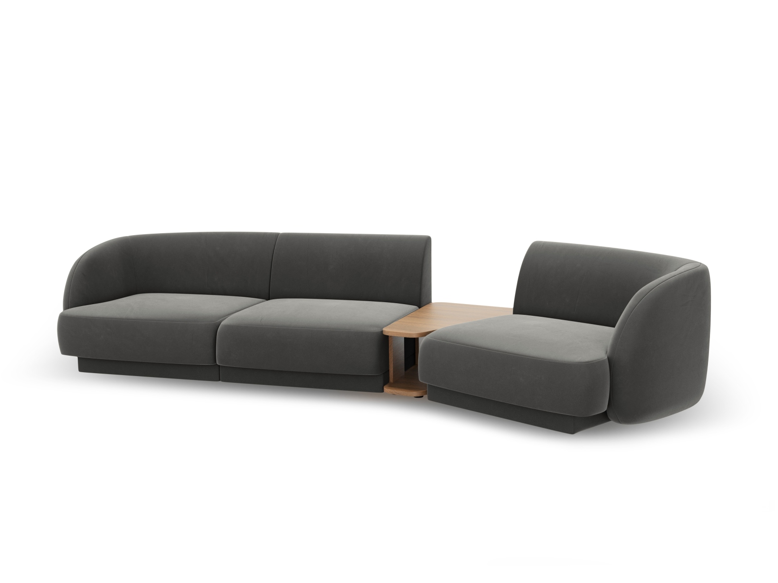 Velvet Right Modular Sofa, "Miley", 3 Seats, 303x126x70