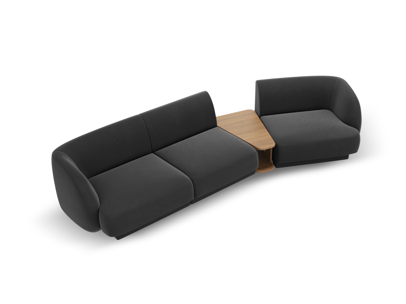 Velvet Right Modular Sofa, "Miley", 3 Seats, 303x126x70
