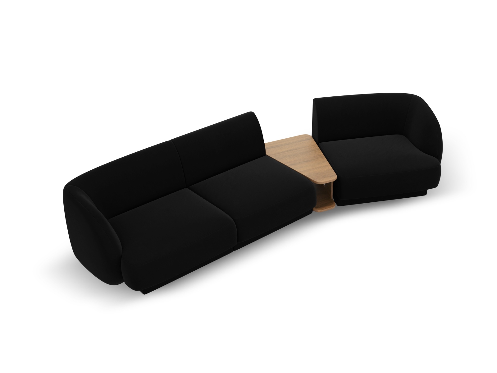 Velvet Right Modular Sofa, "Miley", 3 Seats, 303x126x70