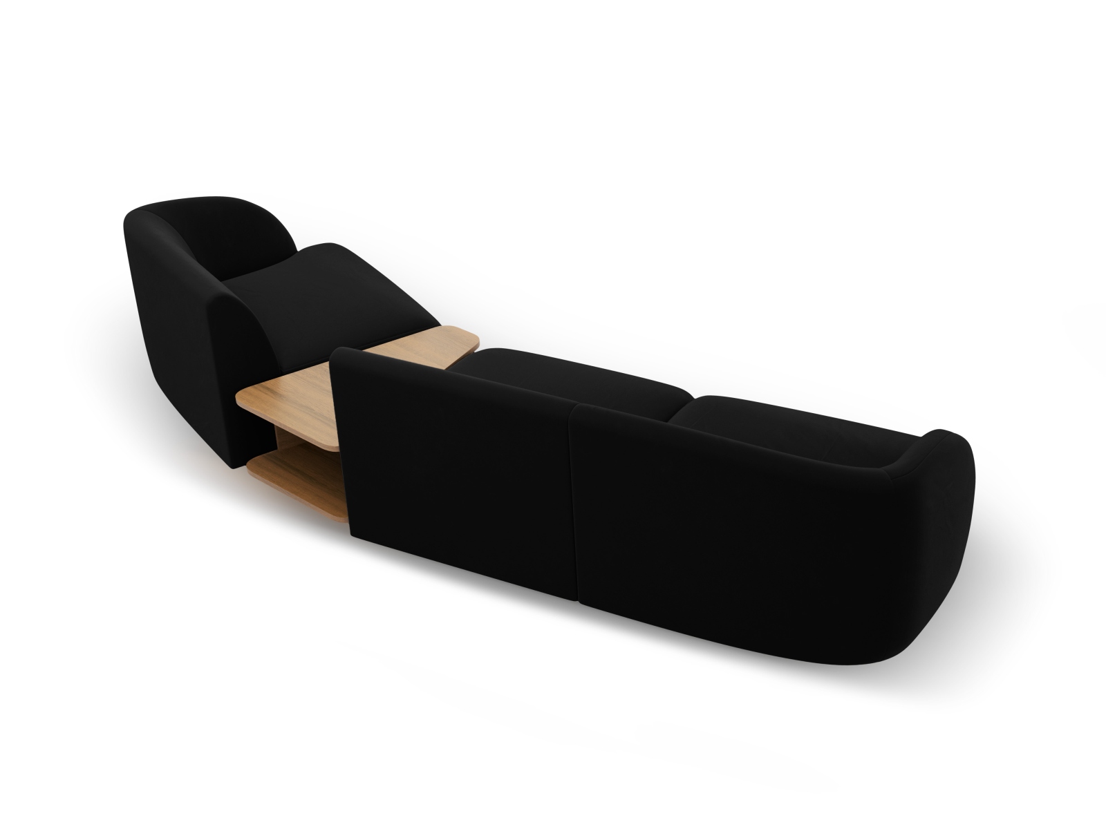 Velvet Right Modular Sofa, "Miley", 3 Seats, 303x126x70
