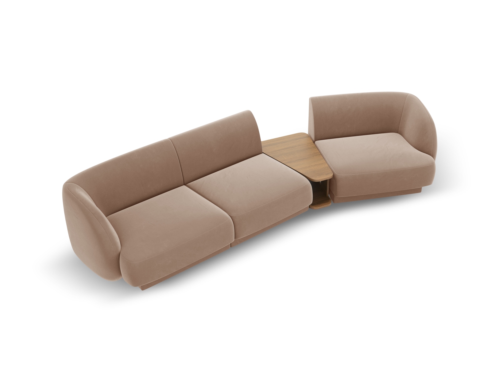 Velvet Right Modular Sofa, "Miley", 3 Seats, 303x126x70