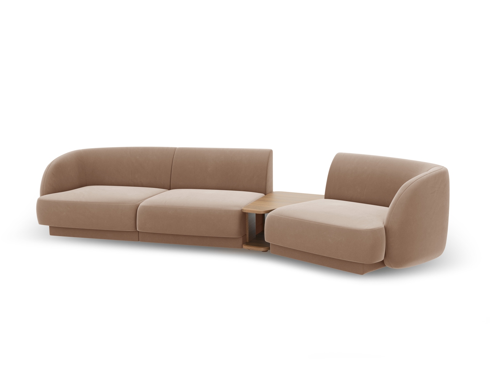 Velvet Right Modular Sofa, "Miley", 3 Seats, 303x126x70