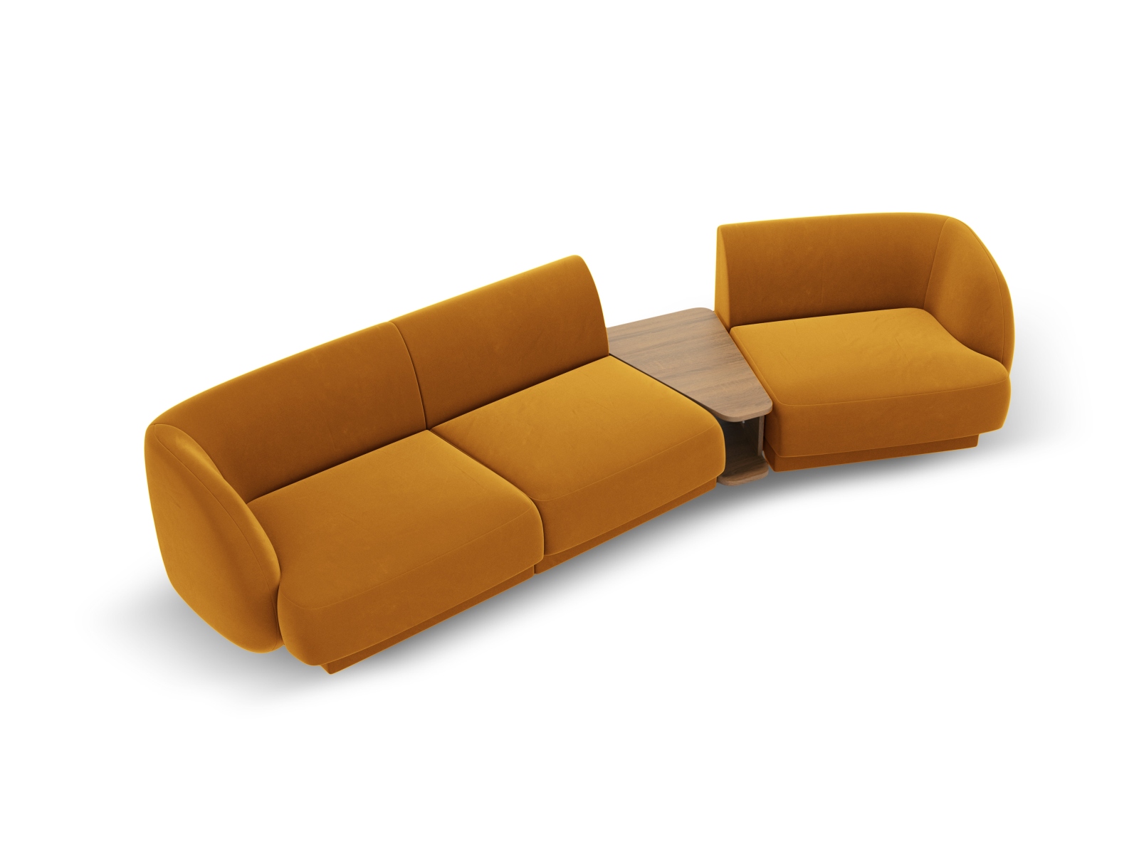 Velvet Right Modular Sofa, "Miley", 3 Seats, 303x126x70