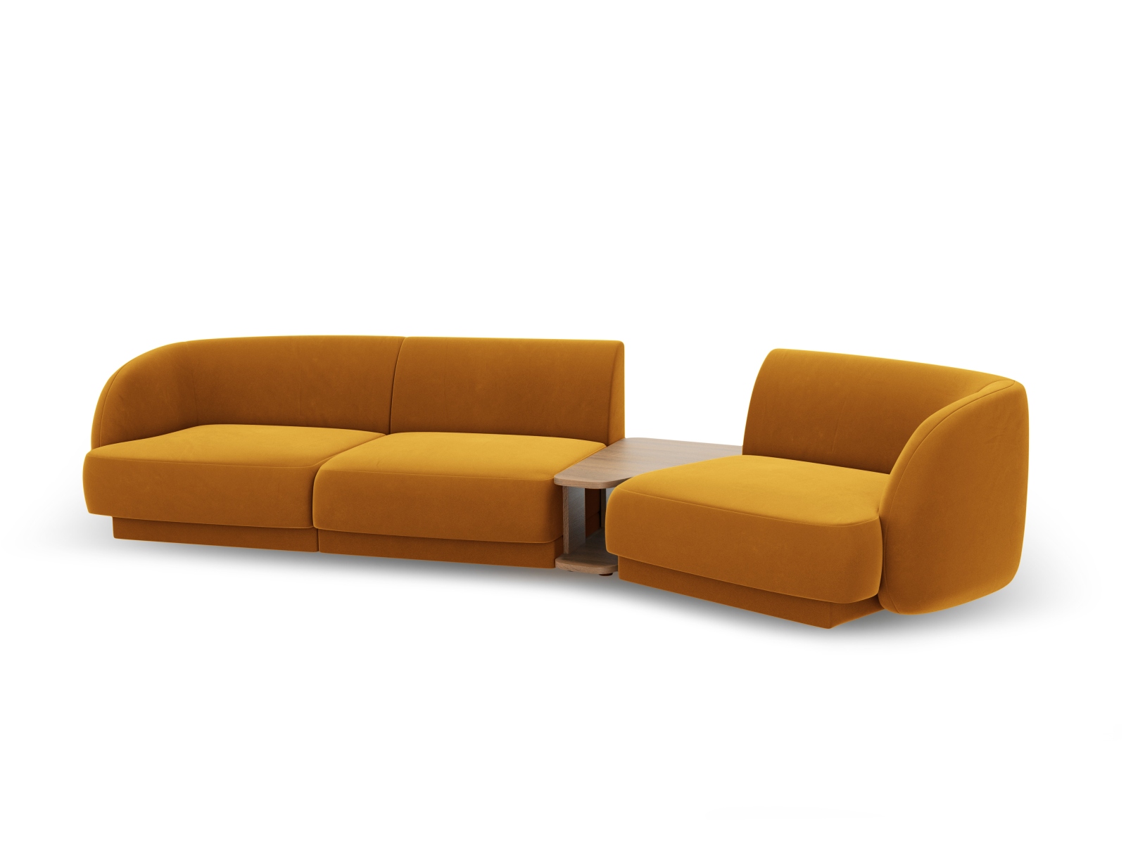 Velvet Right Modular Sofa, "Miley", 3 Seats, 303x126x70