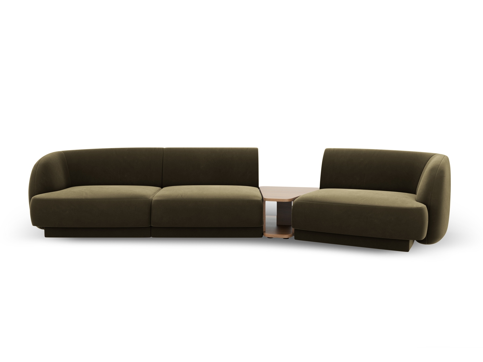 Velvet Right Modular Sofa, "Miley", 3 Seats, 303x126x70
