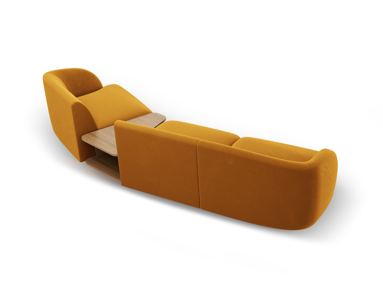 Velvet Right Modular Sofa, "Miley", 3 Seats, 303x126x70