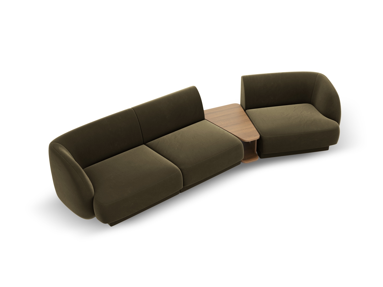 Velvet Right Modular Sofa, "Miley", 3 Seats, 303x126x70