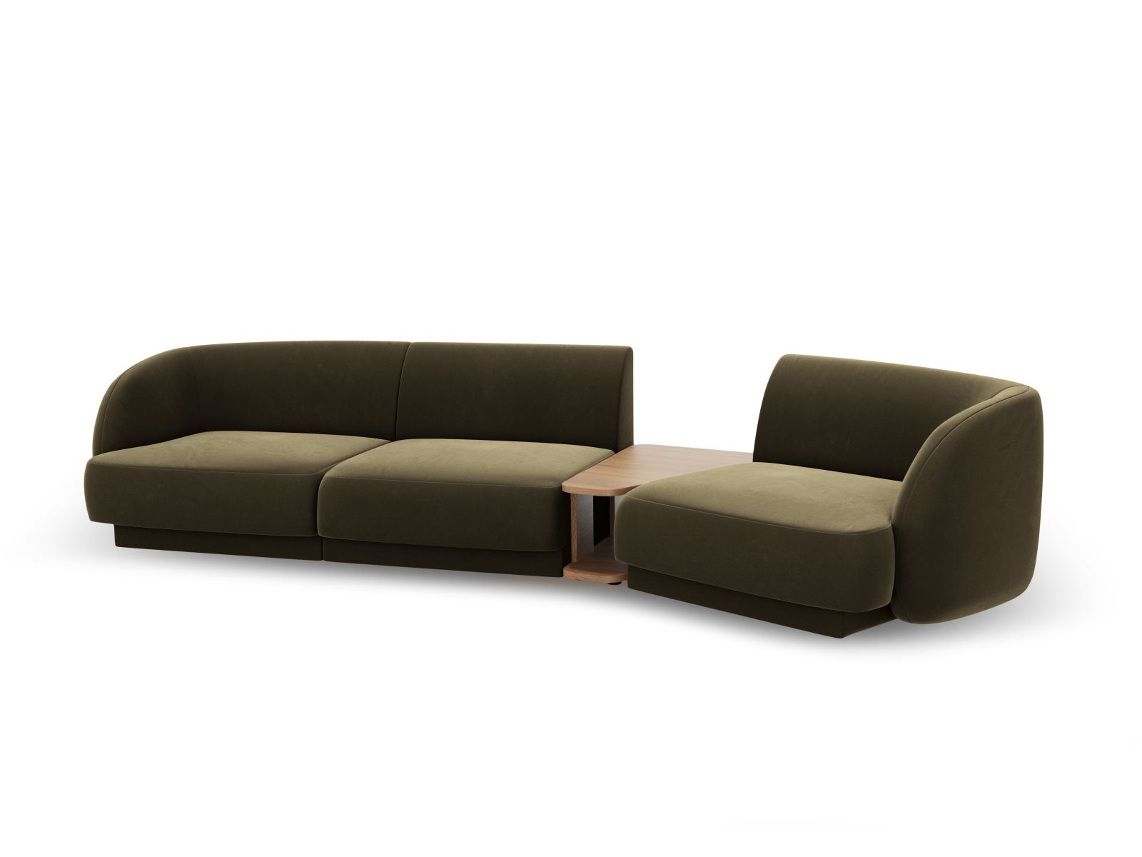 Velvet Right Modular Sofa, "Miley", 3 Seats, 303x126x70