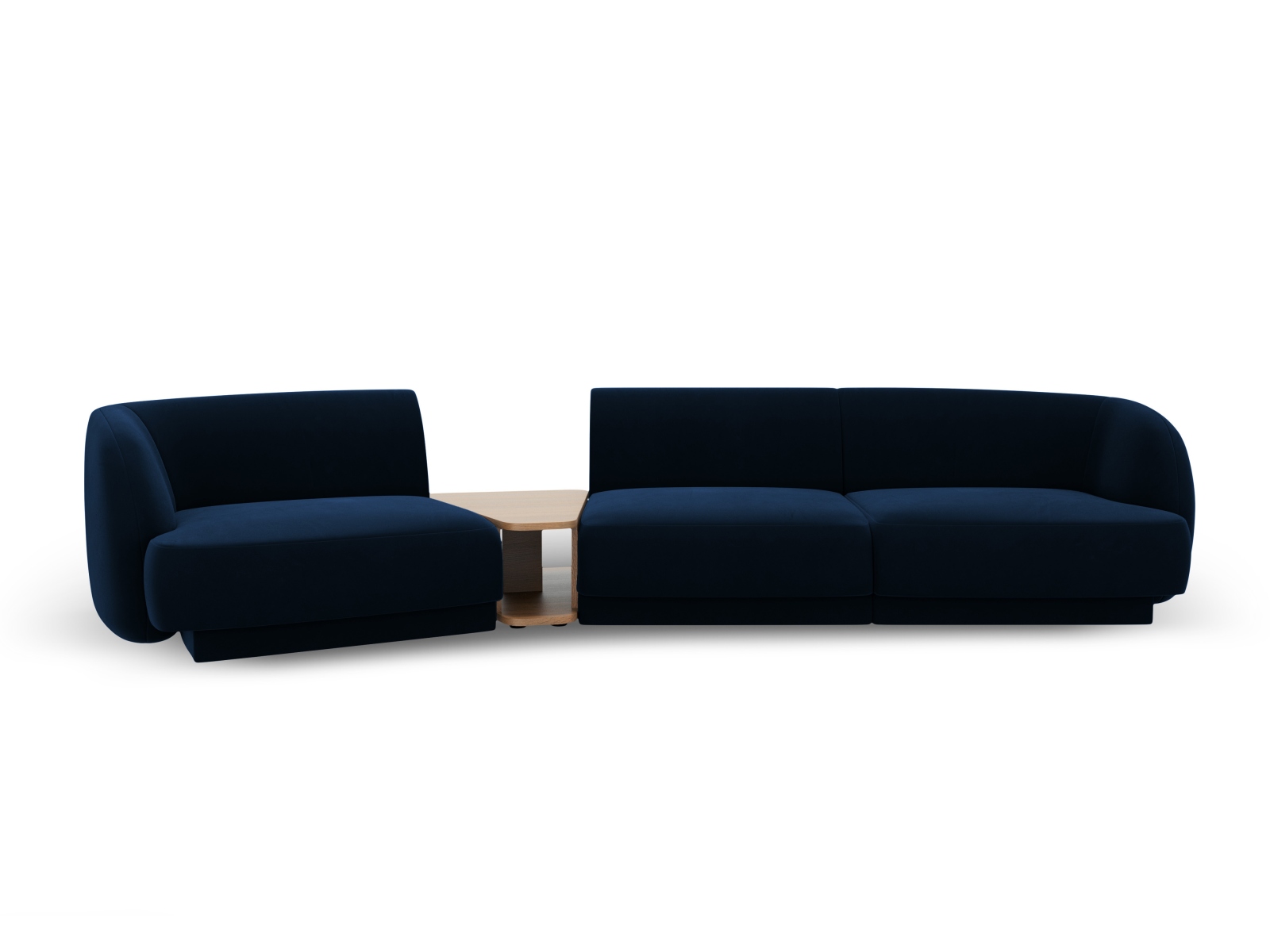 Velvet Left Modular Sofa, "Miley", 3 Seats, 303x126x70