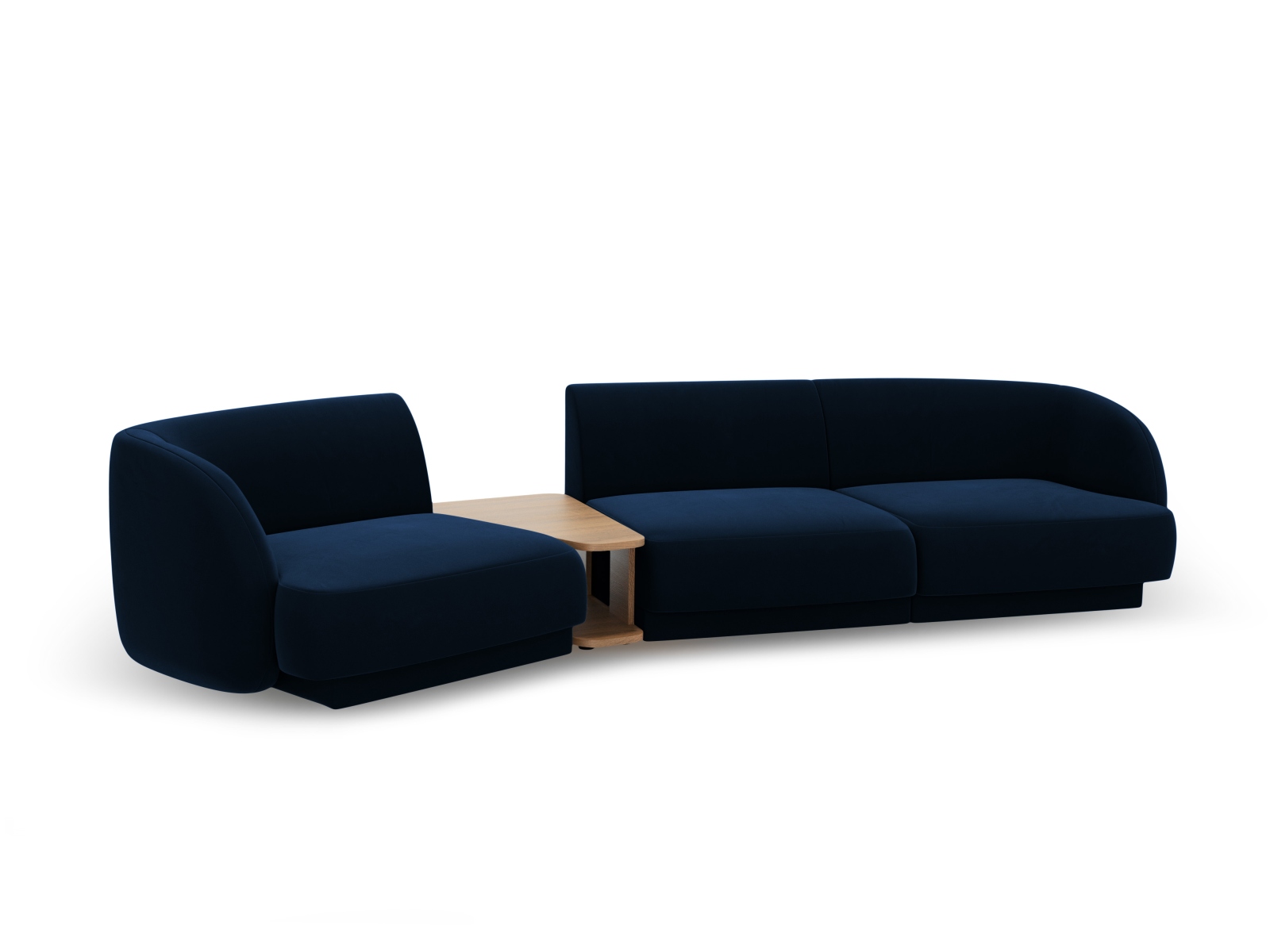 Velvet Left Modular Sofa, "Miley", 3 Seats, 303x126x70
