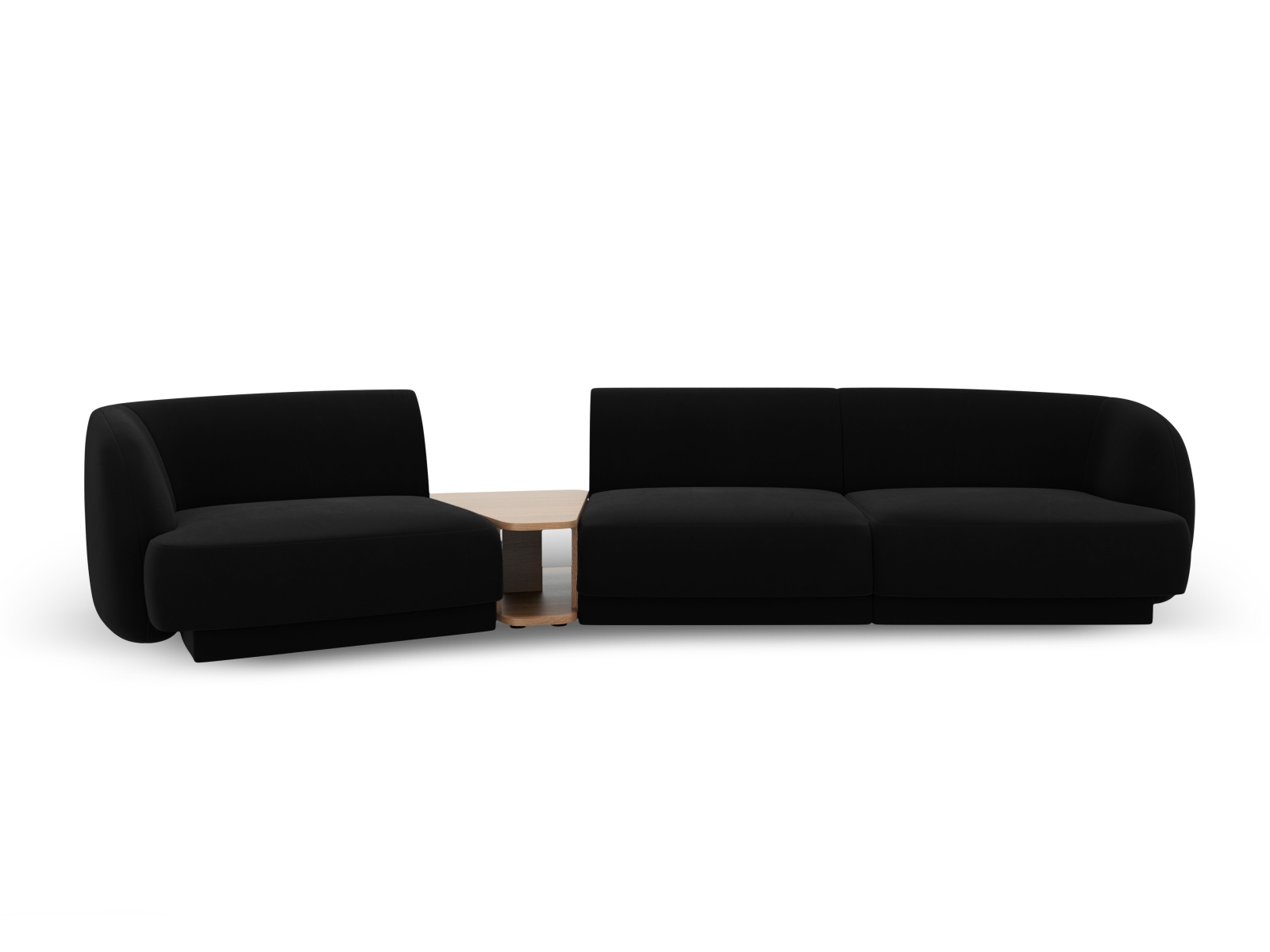 Velvet Left Modular Sofa, "Miley", 3 Seats, 303x126x70
