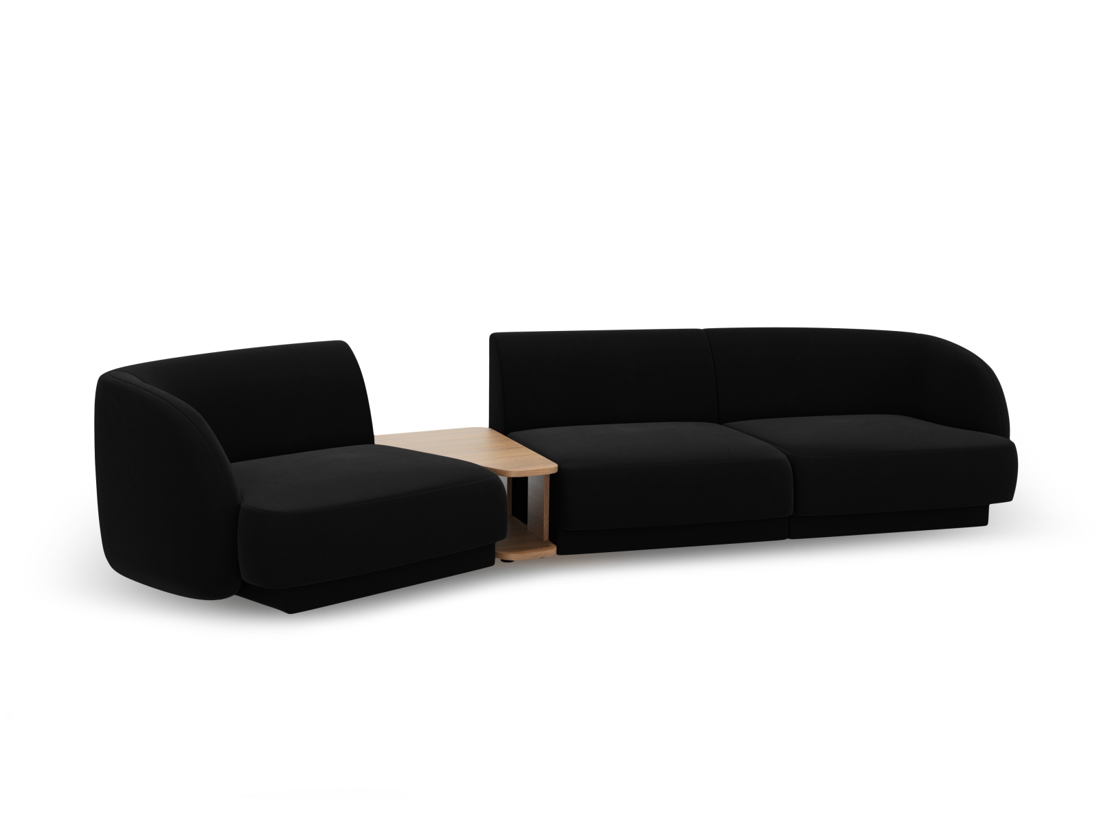 Velvet Left Modular Sofa, "Miley", 3 Seats, 303x126x70